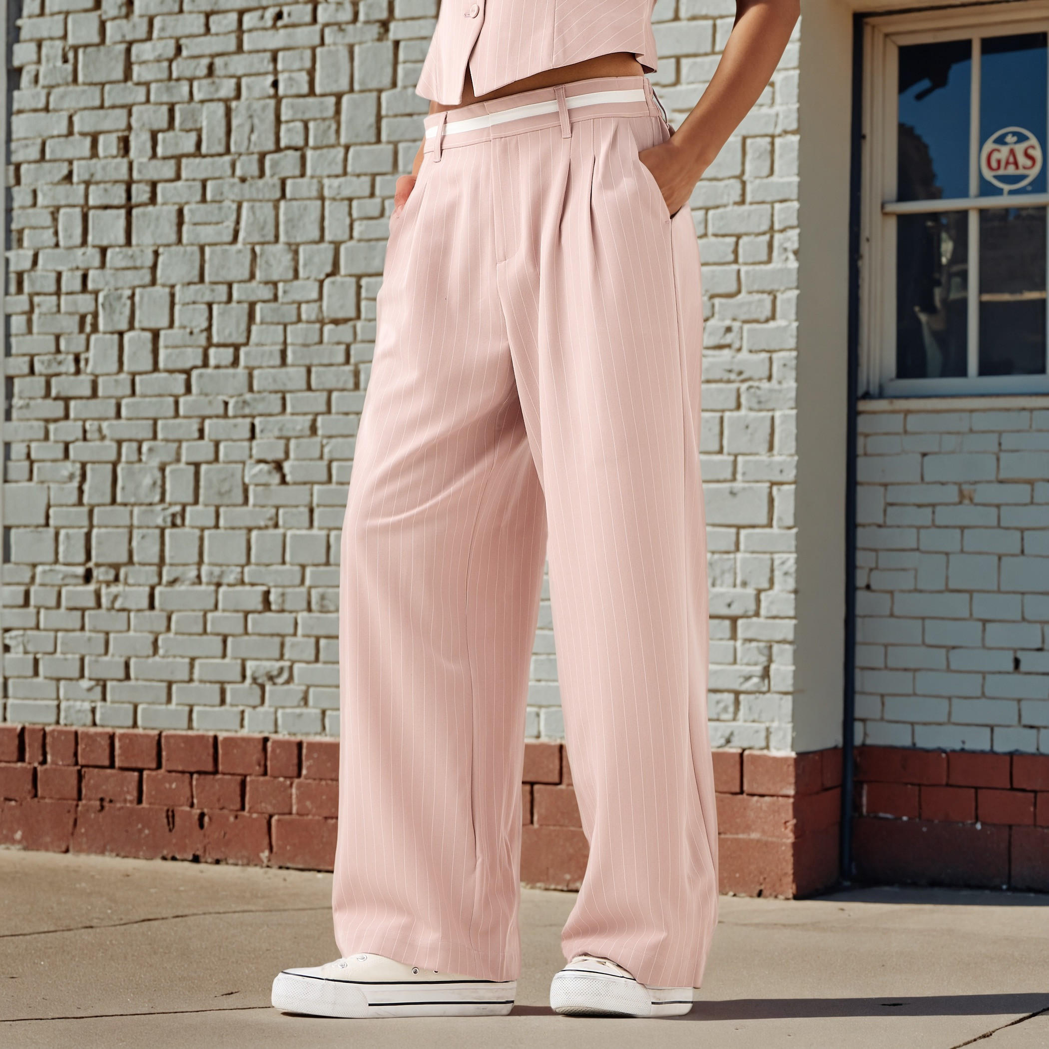Striped Wide-Leg Linen Blend Pants with Pockets-women-clothing-bottoms-trousers-image-1