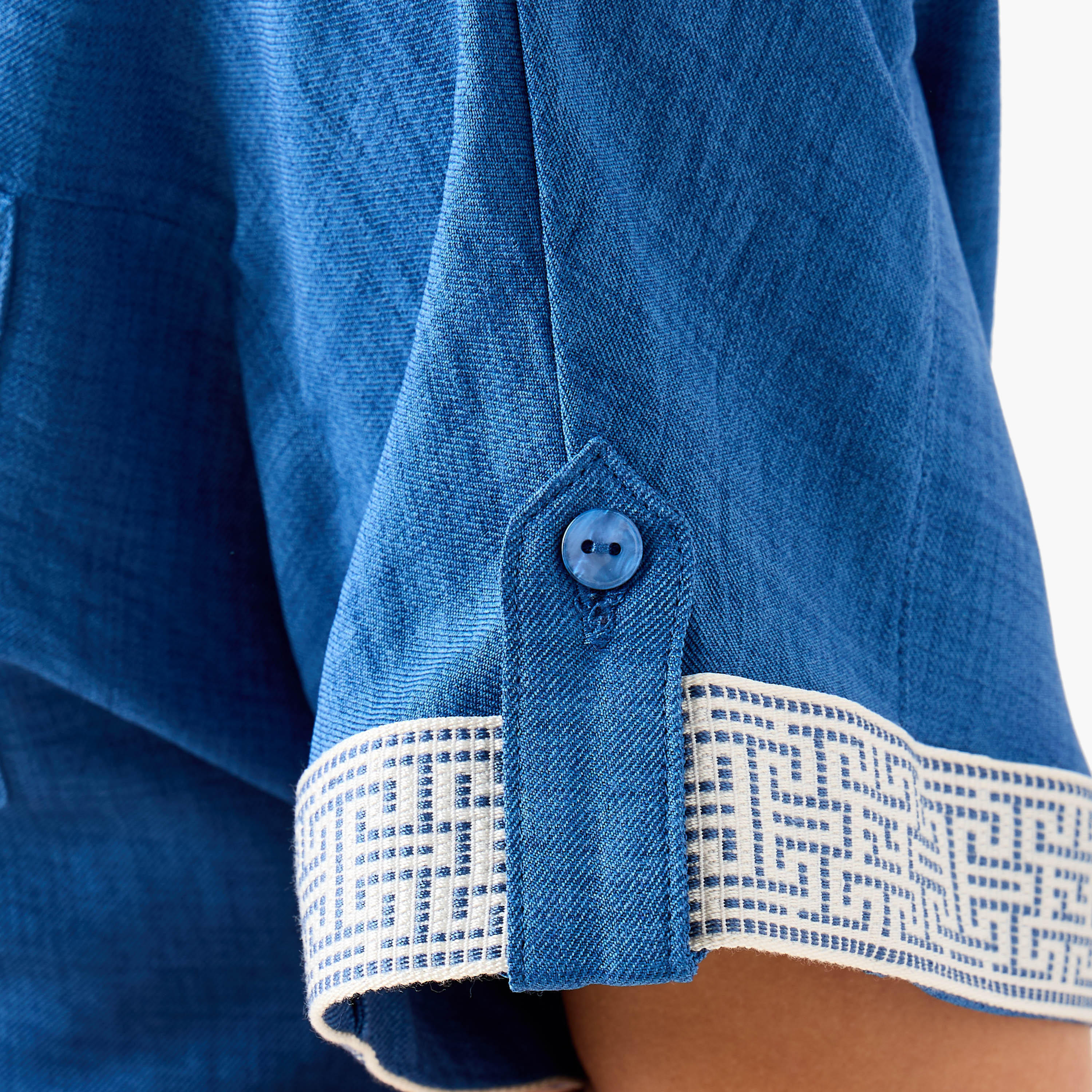 Panel Detail Crop Shirt with Knot and Pockets-women-clothing-shirtsandblouses-shirts-image-5
