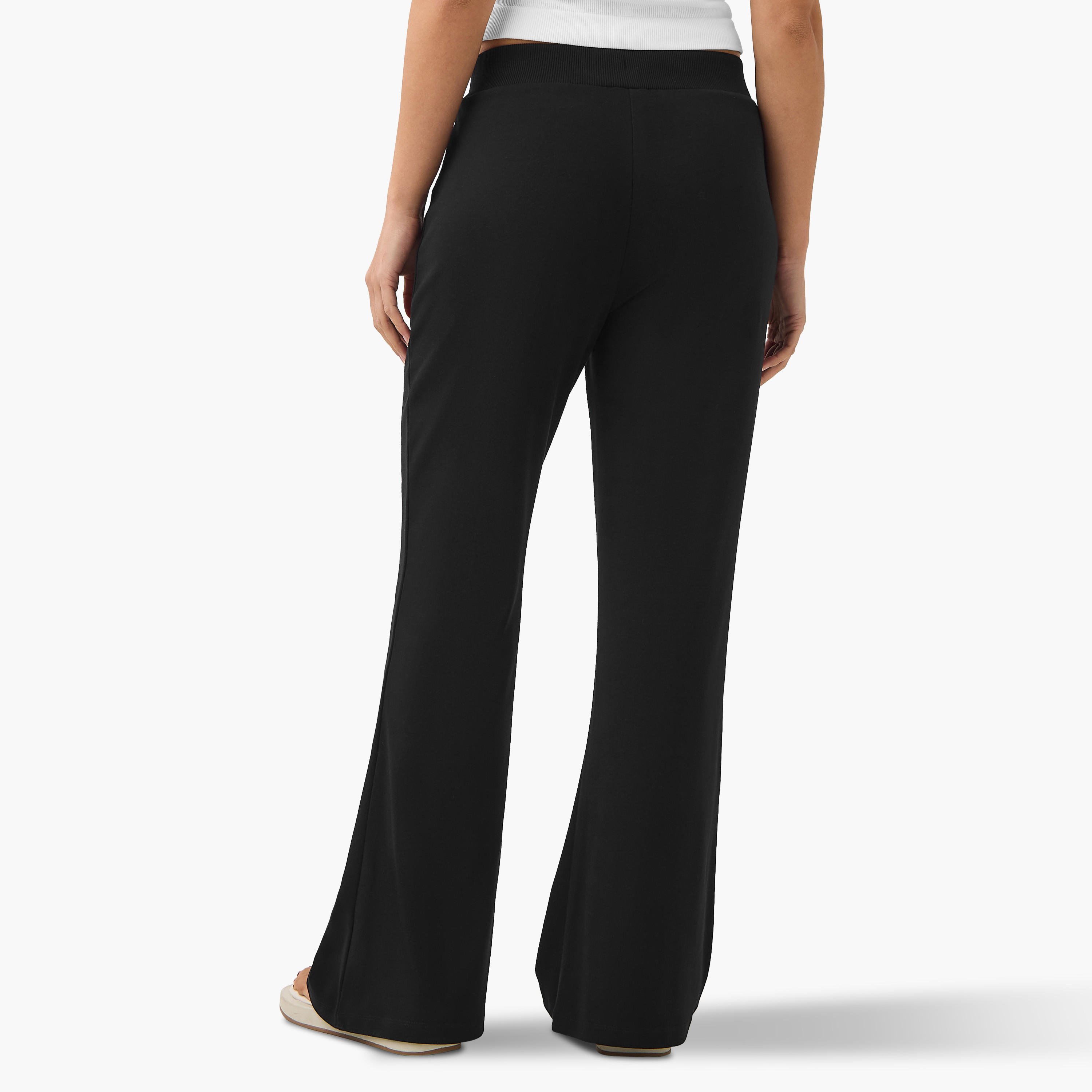 Solid Flared Flexi Waist Leggings-women-clothing-bottoms-leggings-image-3
