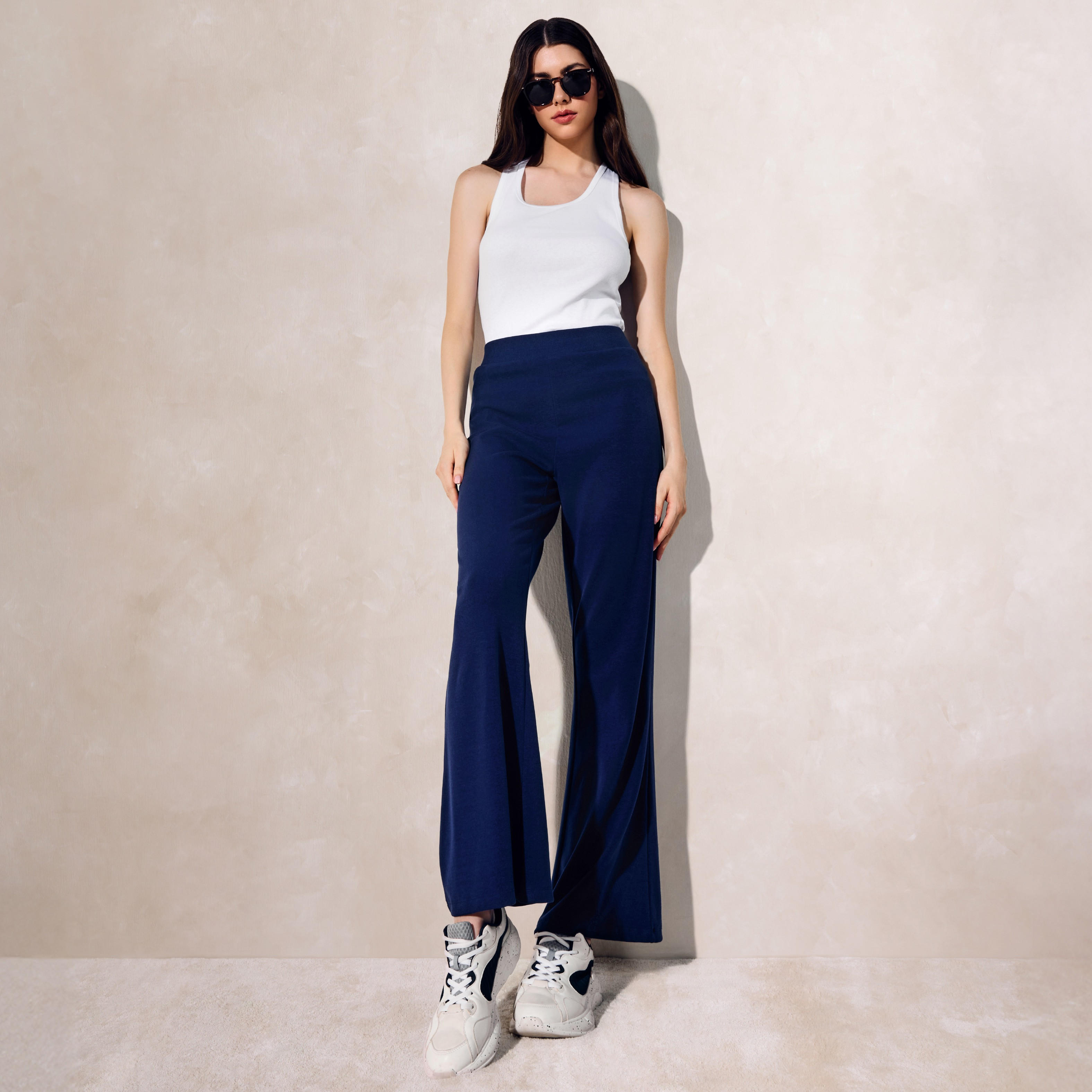 Solid Flared Flexi Waist Leggings-women-clothing-bottoms-leggings-image-1