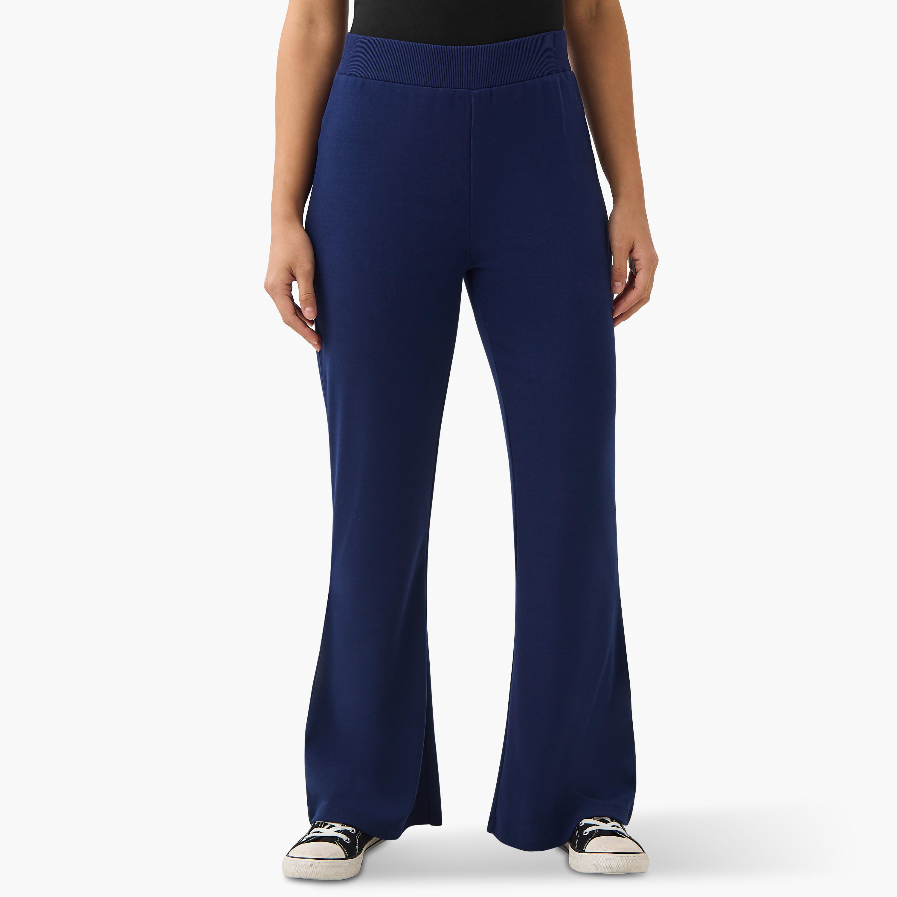 Solid Flared Flexi Waist Leggings-women-clothing-bottoms-leggings-image-2