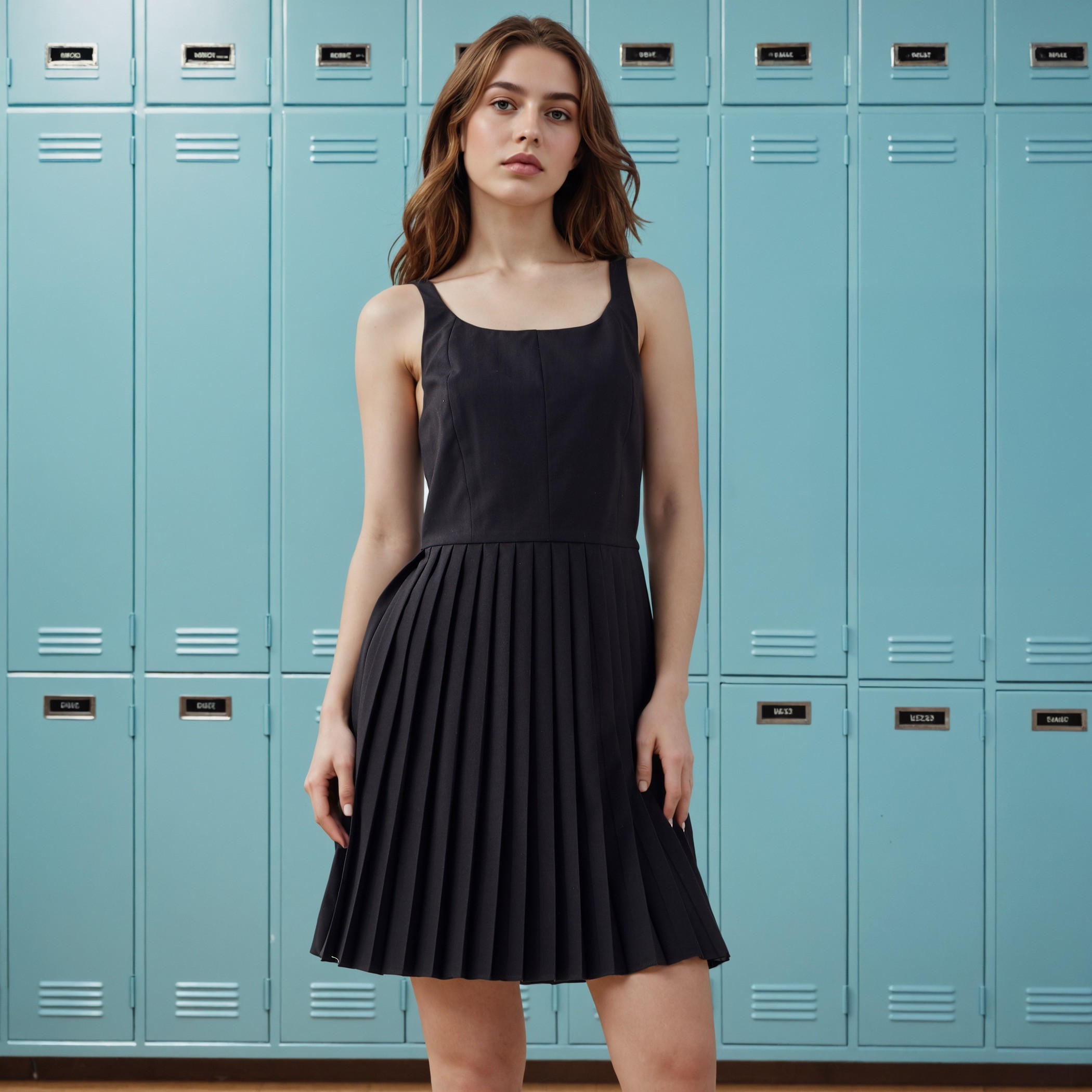 فستان بكسرات بدون أكمام-women-clothing-dresses-image-1