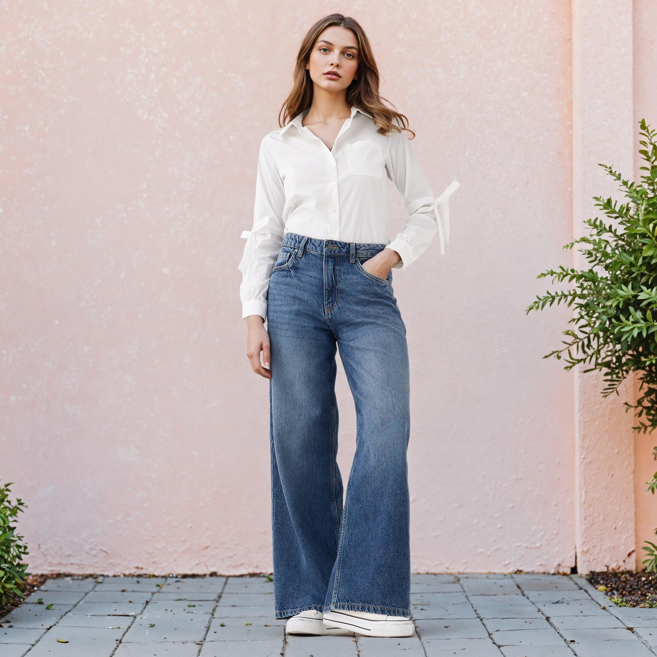قميص شفاف بارز الملمس وجيب على الصدر وتفاصيل رباط-women-clothing-shirtsandblouses-shirts-image-2