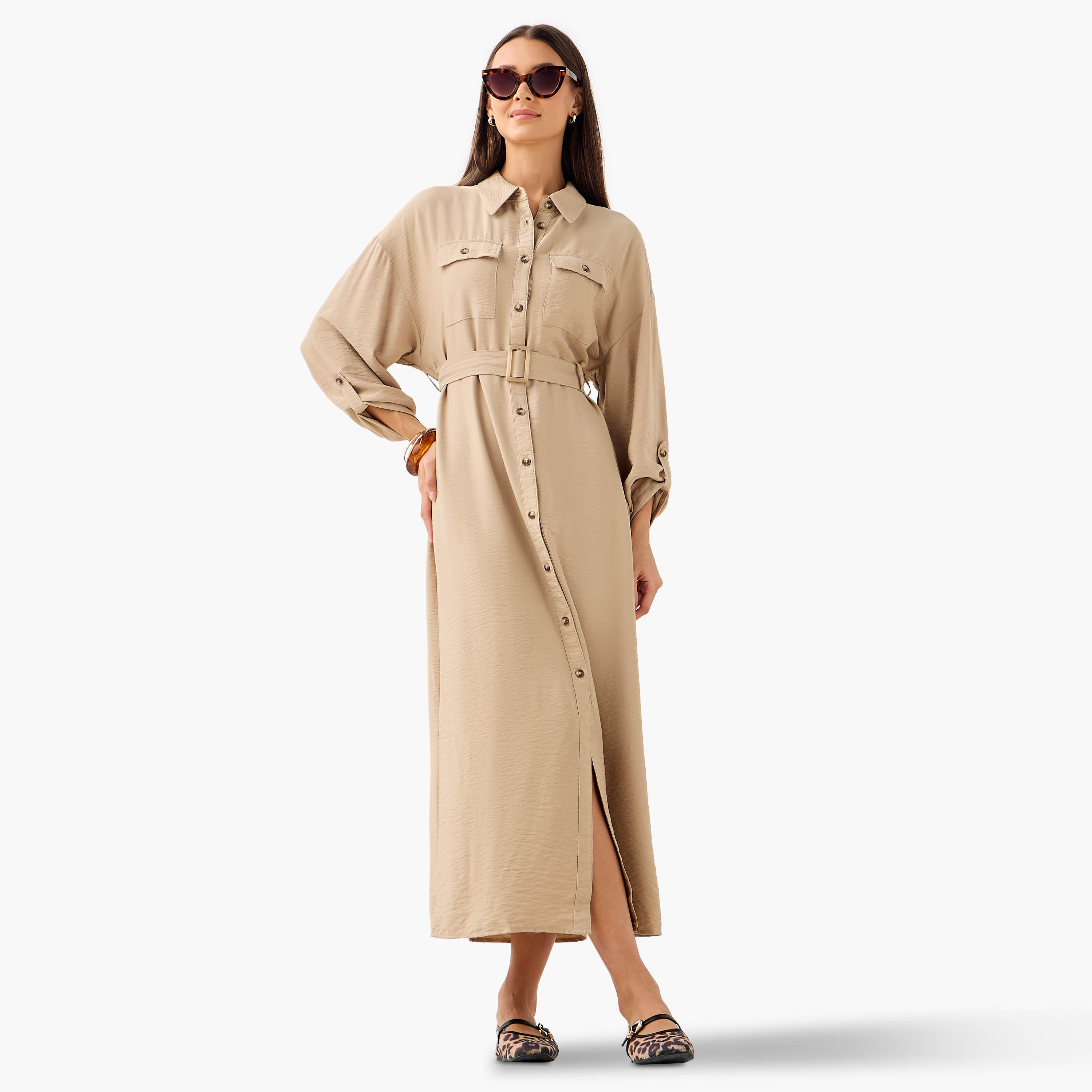 فستان قميص ماكسي بجيوب مع حزام قابل للفصل-women-clothing-dresses-image-2