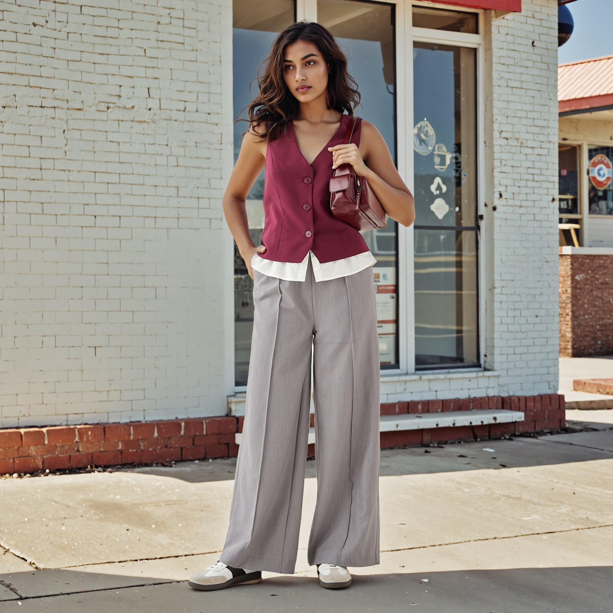 Drawstring Closure Regular Fit Flexi Waist Pants-women-clothing-bottoms-trousers-image-2