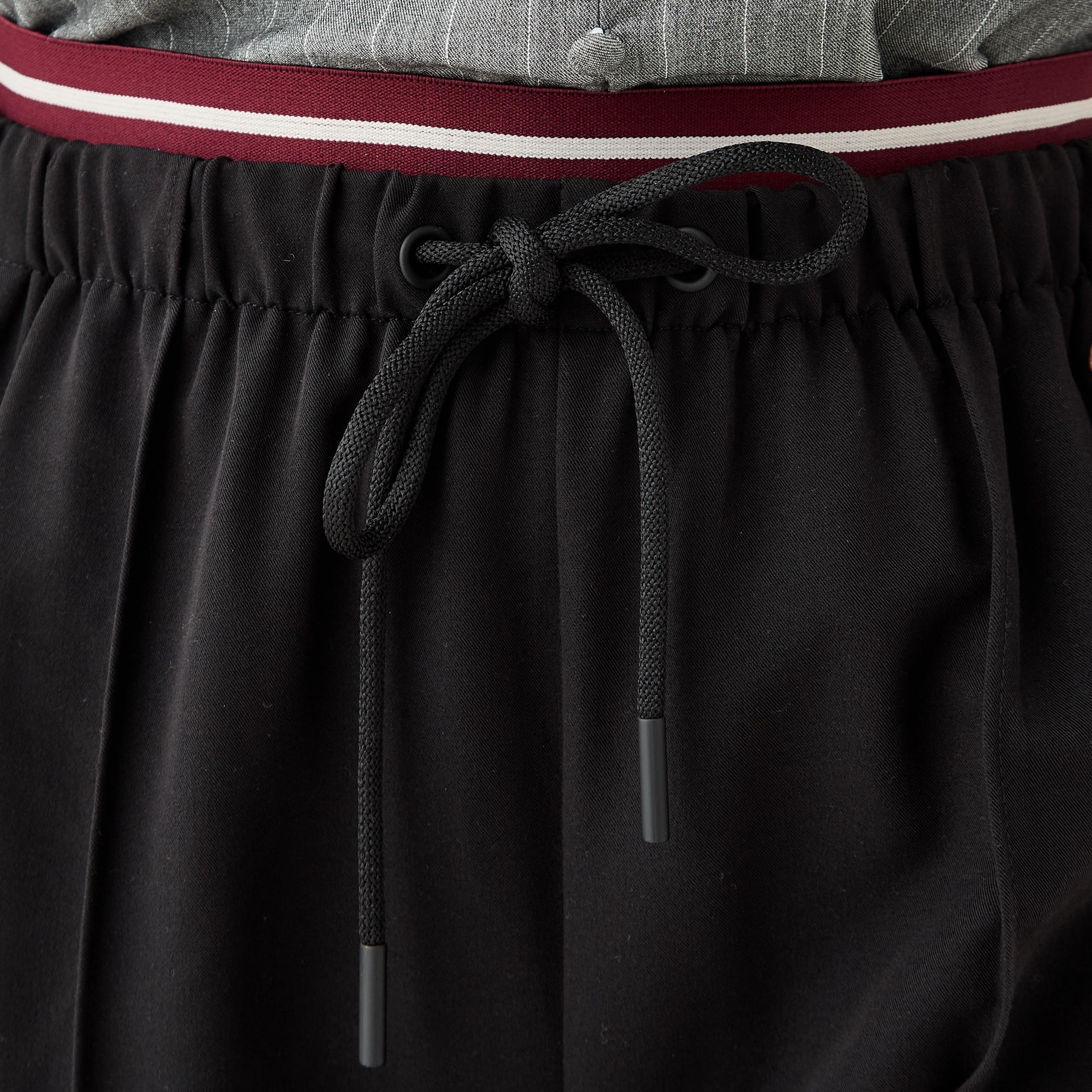 Drawstring Closure Regular Fit Flexi Waist Pants-women-clothing-bottoms-trousers-image-5