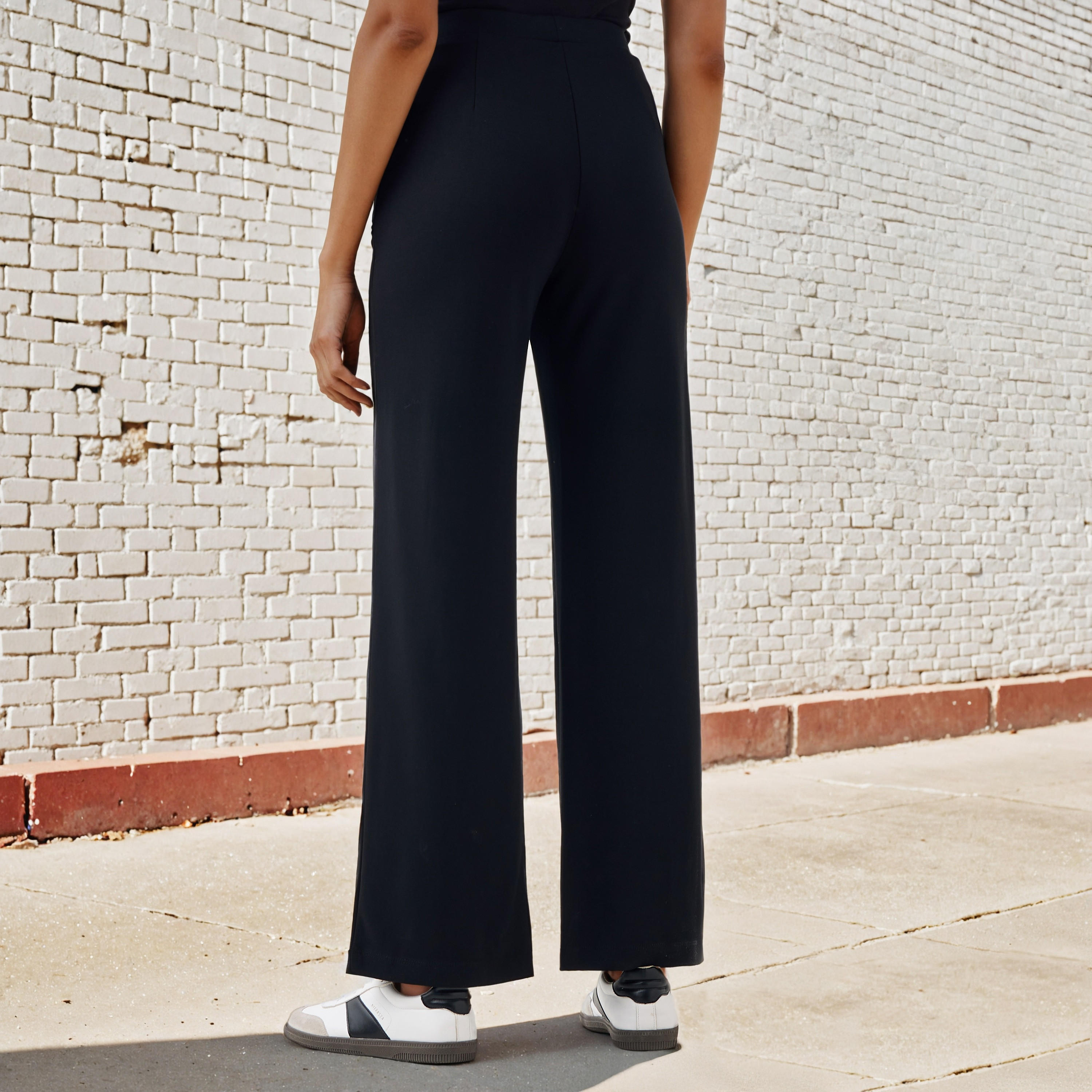 Regular Fit Mid Rise Flexi Waist Pants with Pockets-women-clothing-bottoms-trousers-image-3