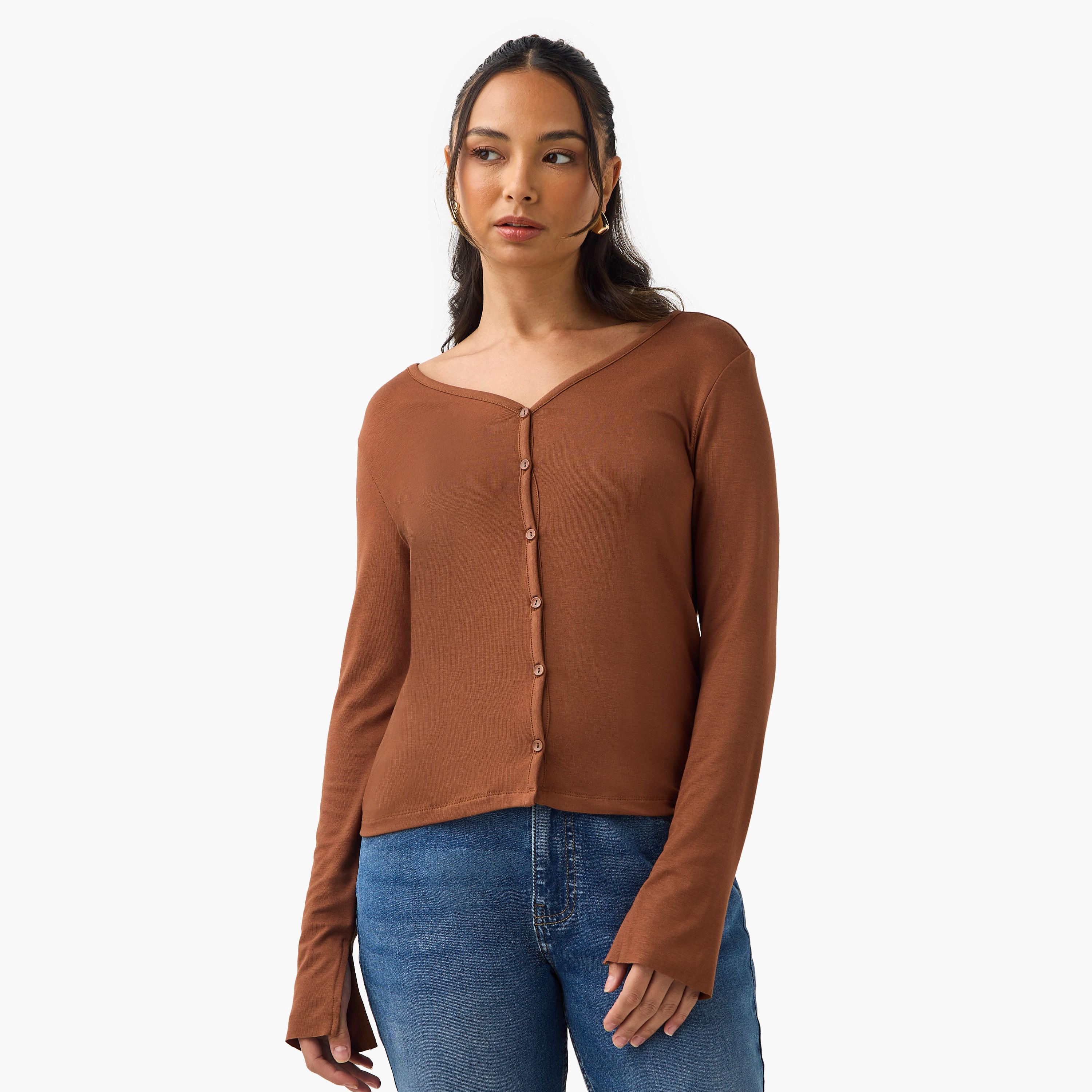 Regular Fit Plain Cardigan-women-winterwear-cardigansandjumpers-cardigans-image-1
