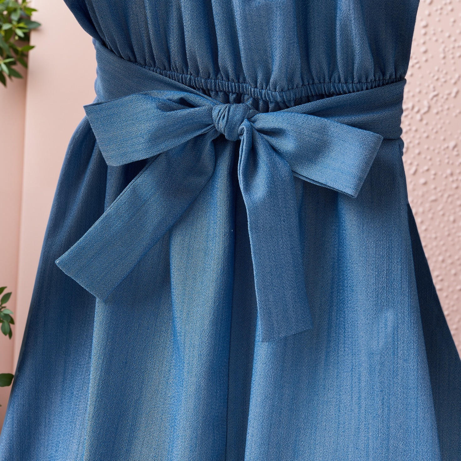 Knot Detail Dress with Tie-Up Belt and Flutter Sleeves-women-clothing-dresses-image-5