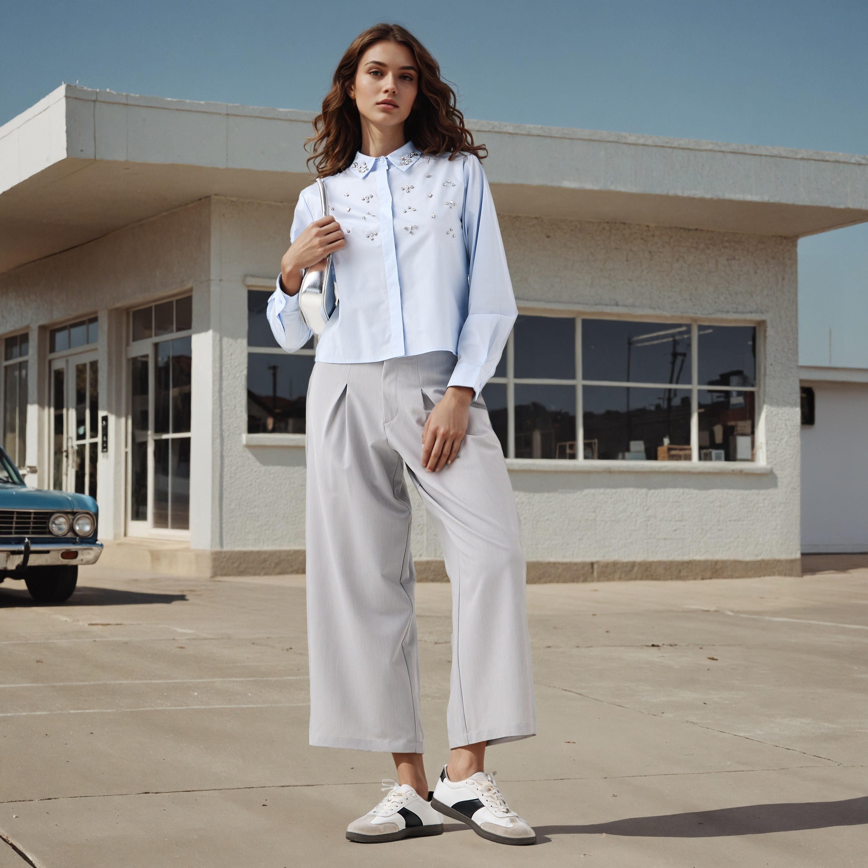 Embellished Cotton Shirt with Long Sleeves-women-clothing-shirtsandblouses-shirts-image-2