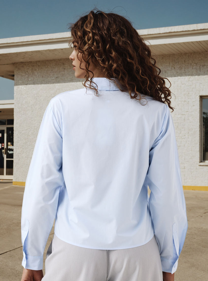 قميص قطن مزين بأكمام طويلة-women-clothing-shirtsandblouses-shirts-image-3