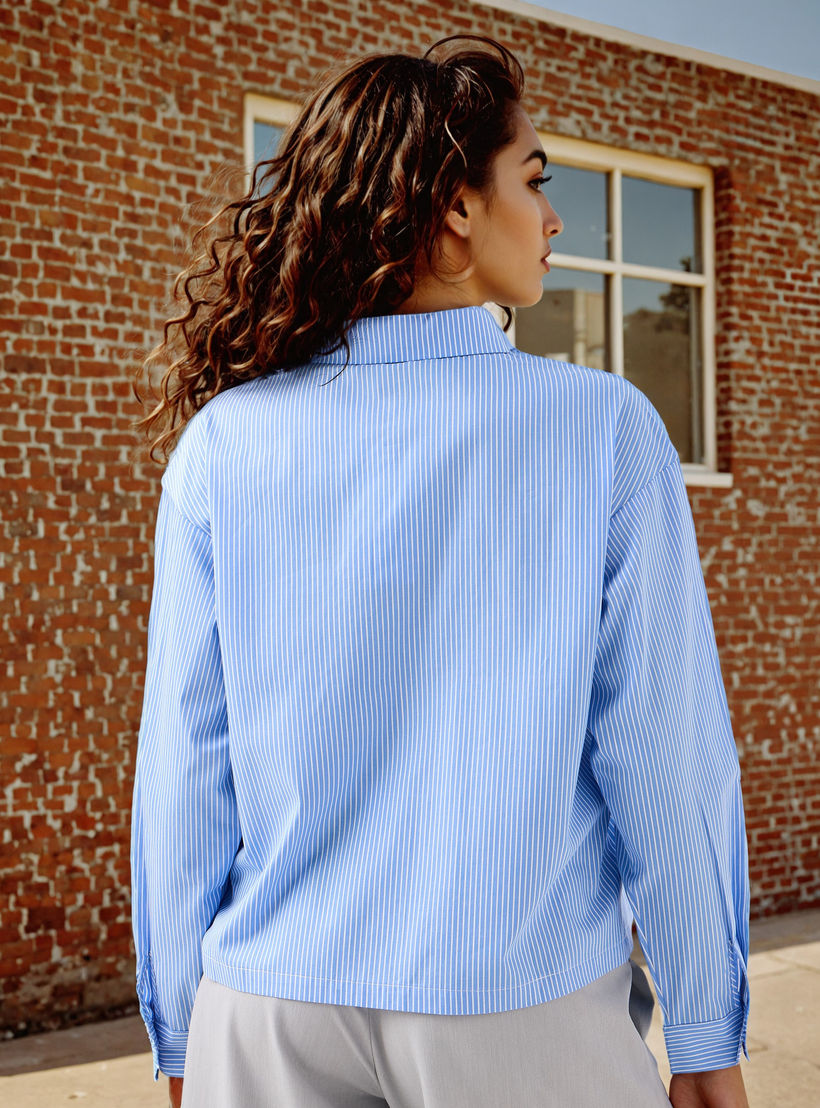 قميص مخطط بأكمام طويلة وتفاصيل مفرغة-women-clothing-shirtsandblouses-shirts-image-3