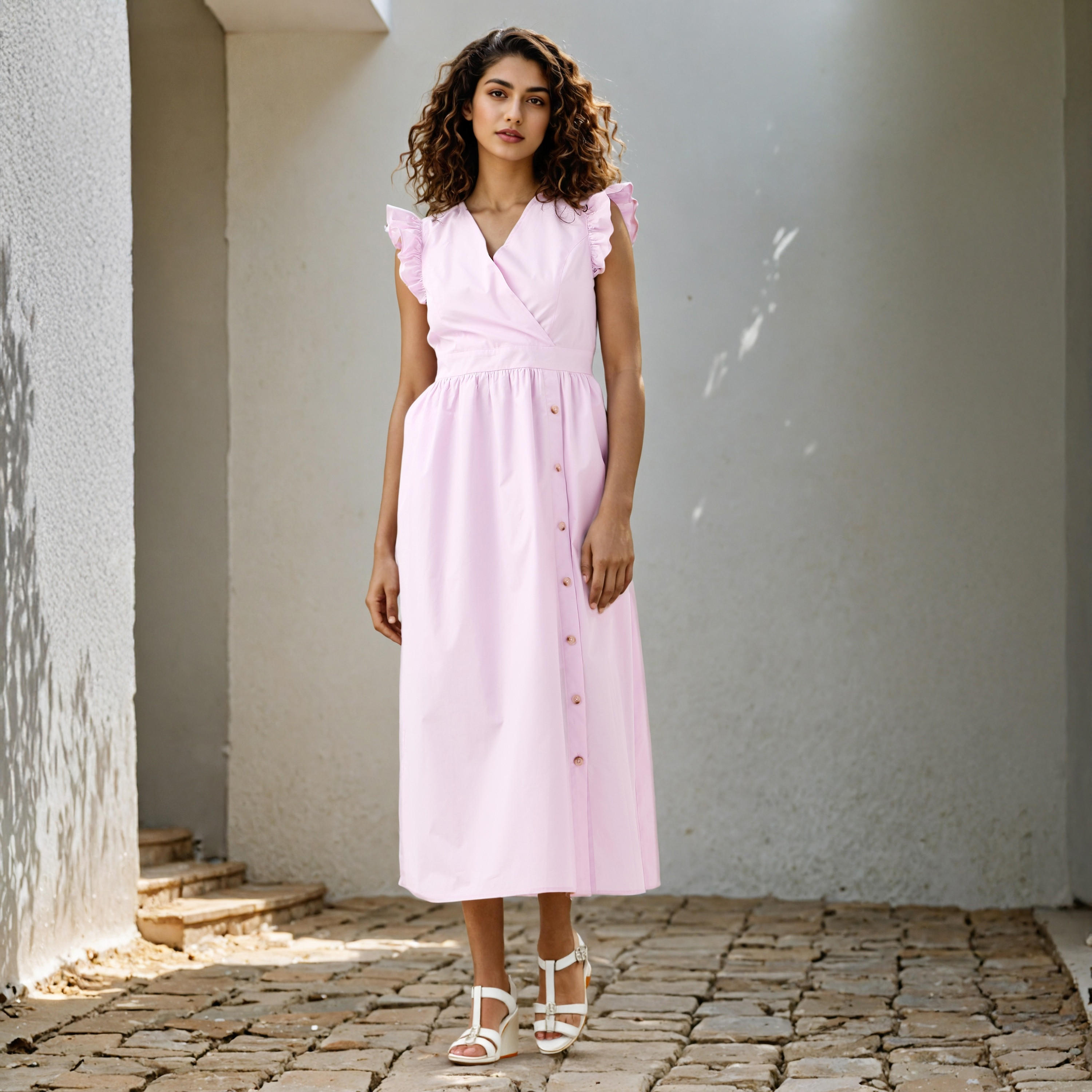 Ruffled Sleeveless Cotton Dress-women-clothing-dresses-image-1