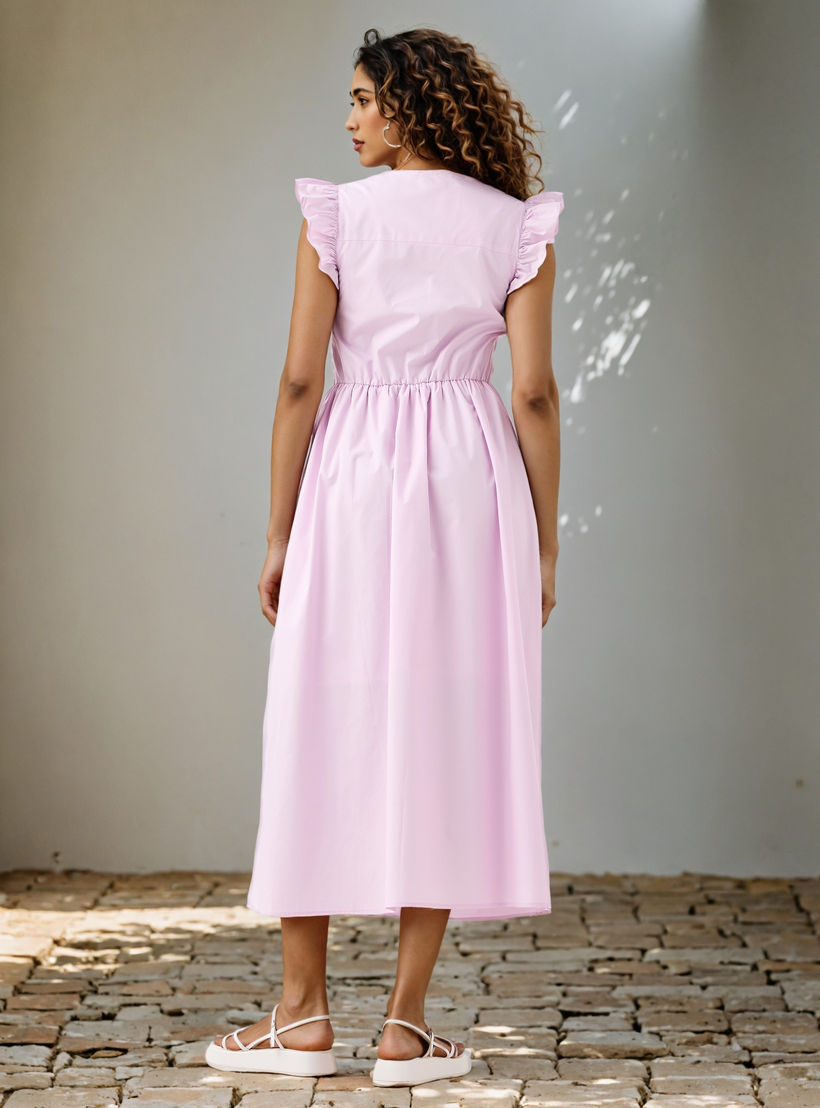 Ruffled Sleeveless Cotton Dress-women-clothing-dresses-image-3