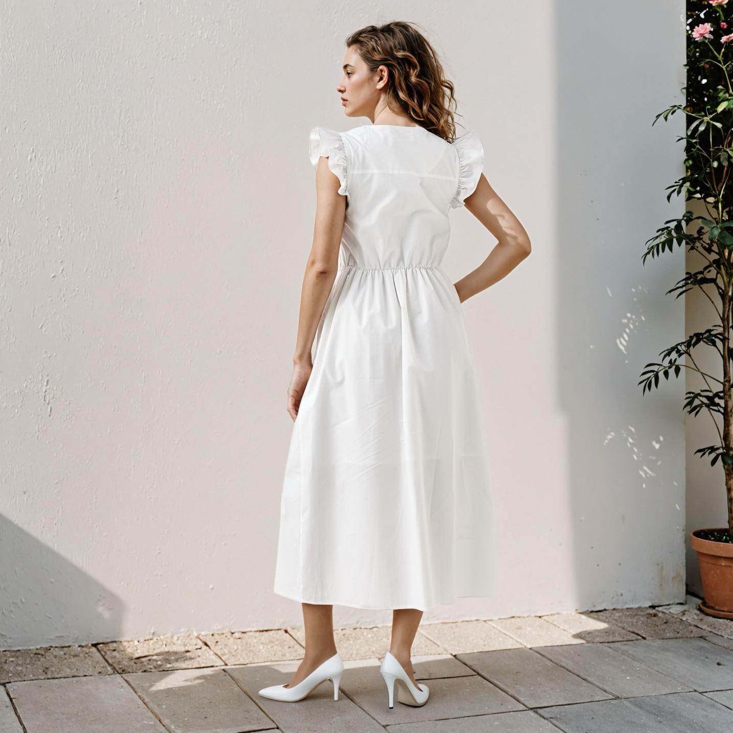 Ruffled Sleeveless Cotton Dress-women-clothing-dresses-image-3