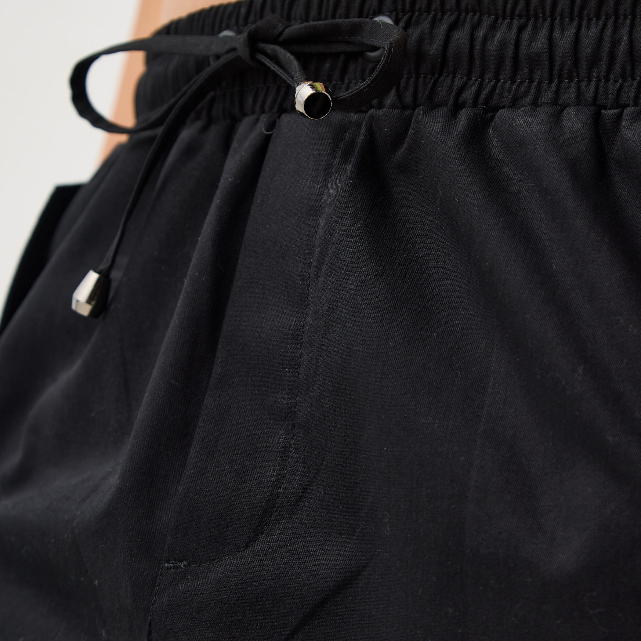 Cargo Pants with Zipper Pockets and Drawstring Closure-women-clothing-bottoms-trousers-image-6