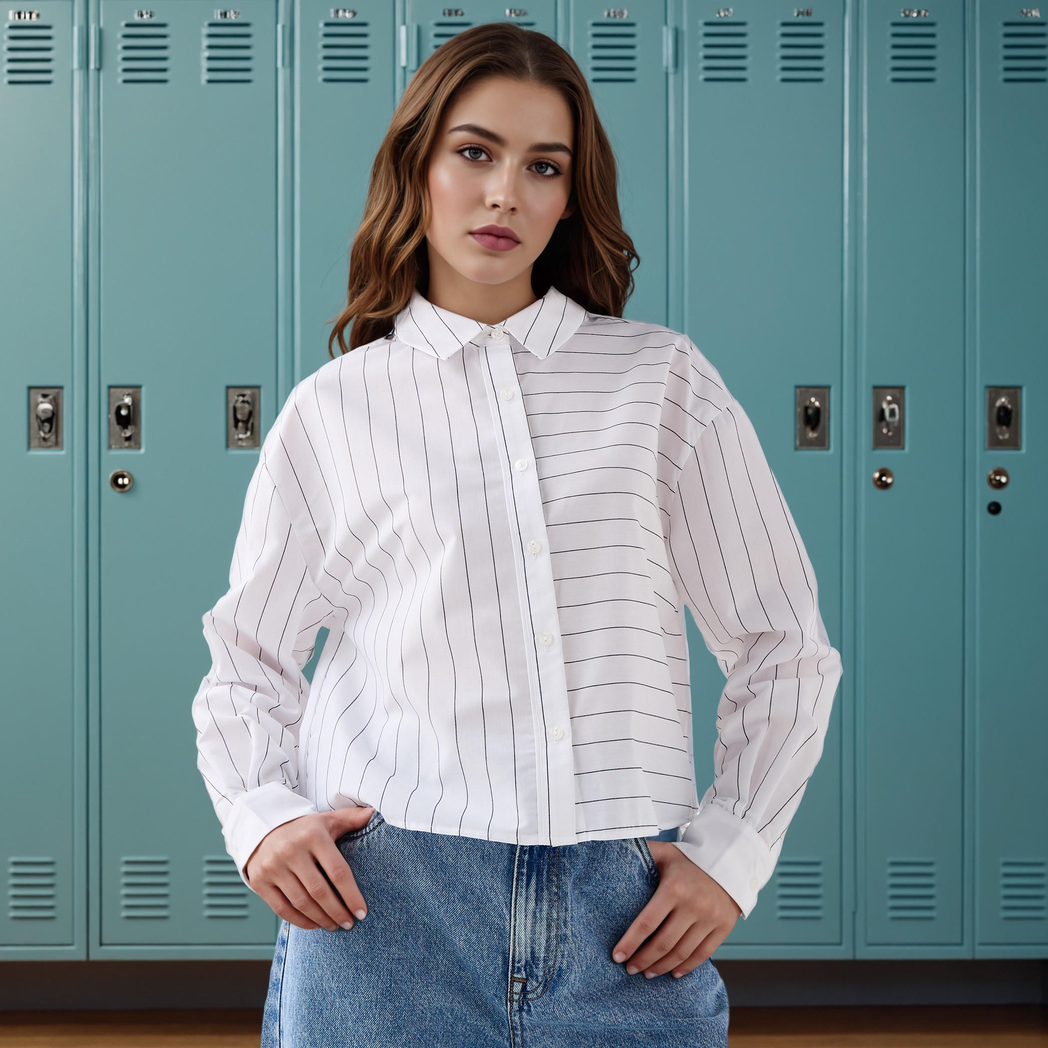قميص مخطط قصير-women-clothing-shirtsandblouses-shirts-image-1