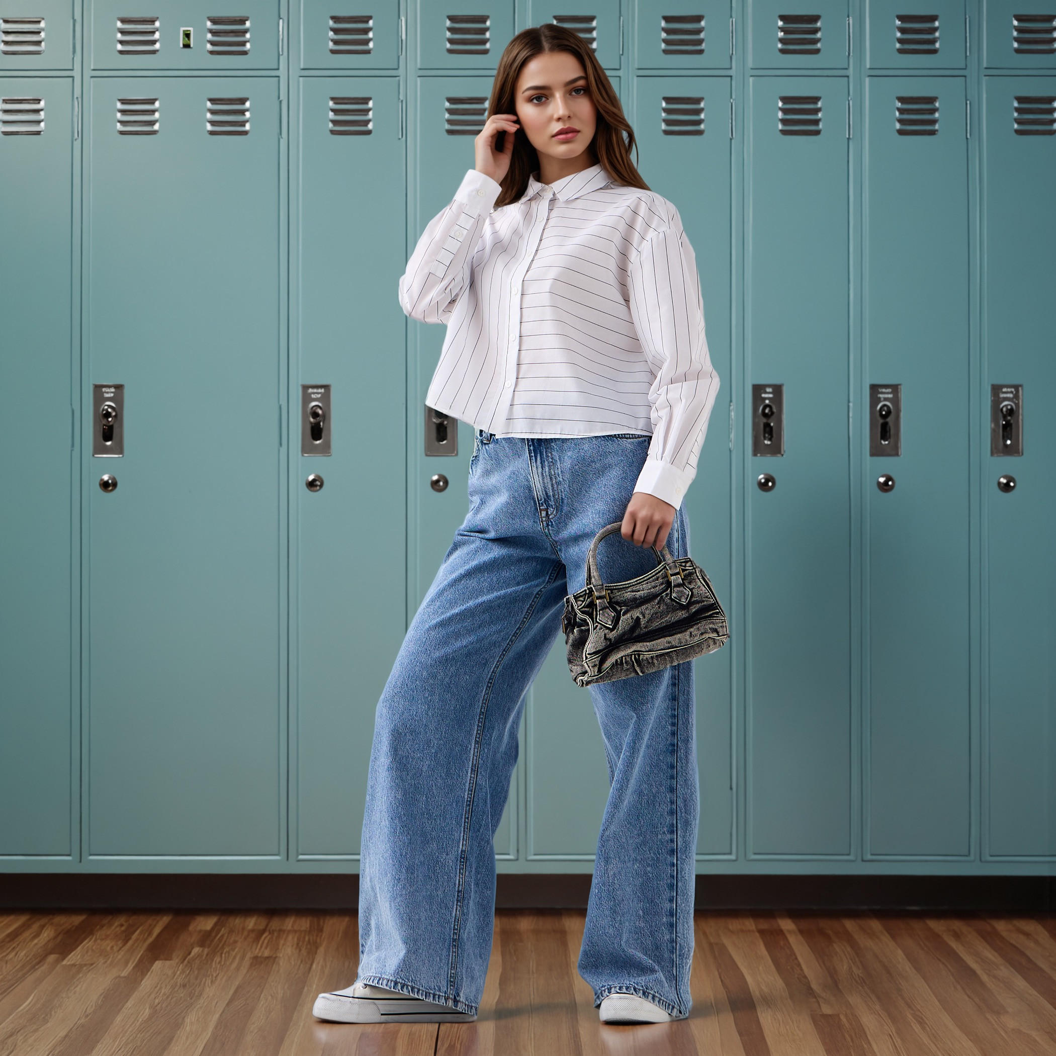 Striped Cropped Shirt-women-clothing-shirtsandblouses-shirts-image-2