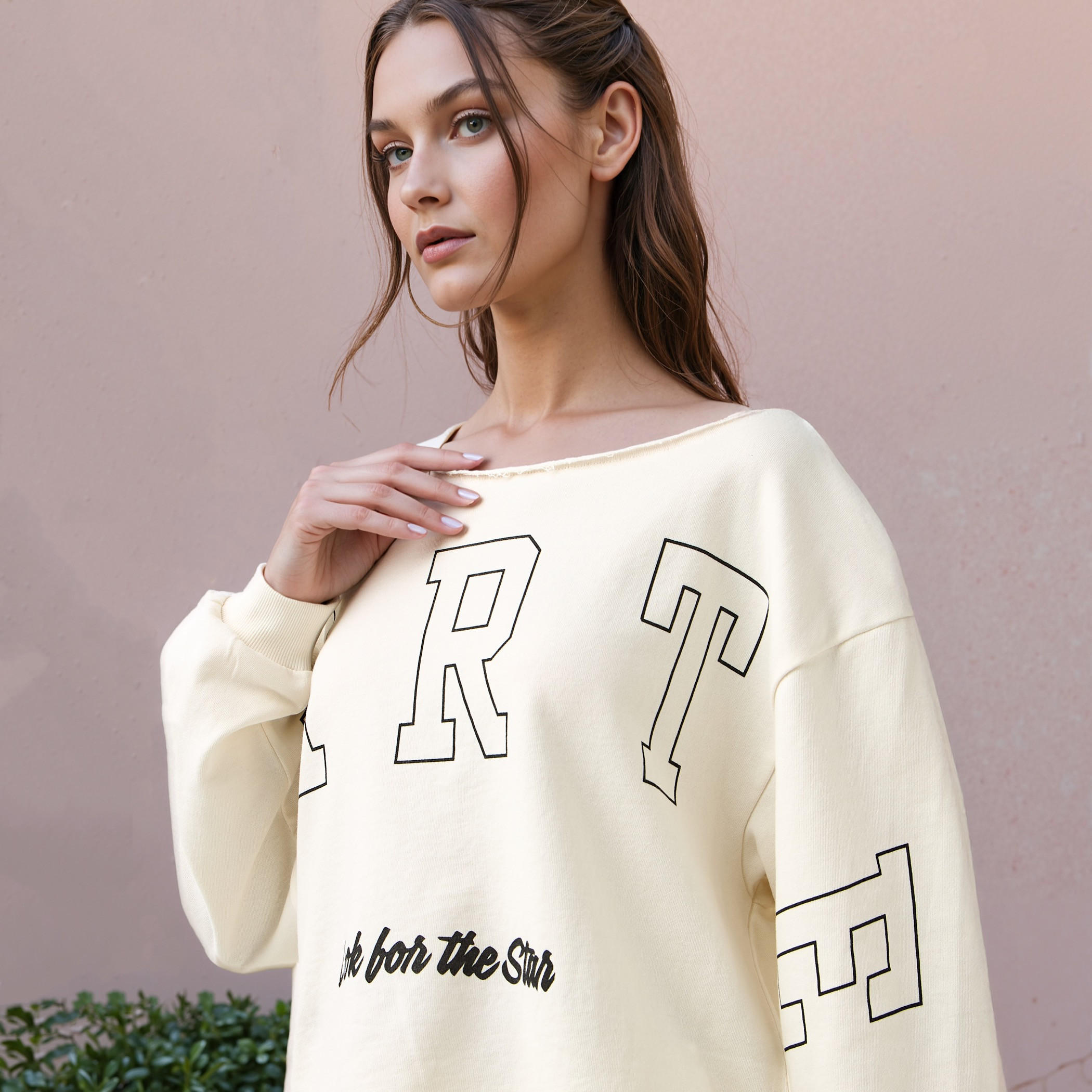Printed Cropped Sweatshirt with Boat Neck and Long Sleeves-women-winterwear-hoodiesandsweatshirts-sweatshirts-image-4