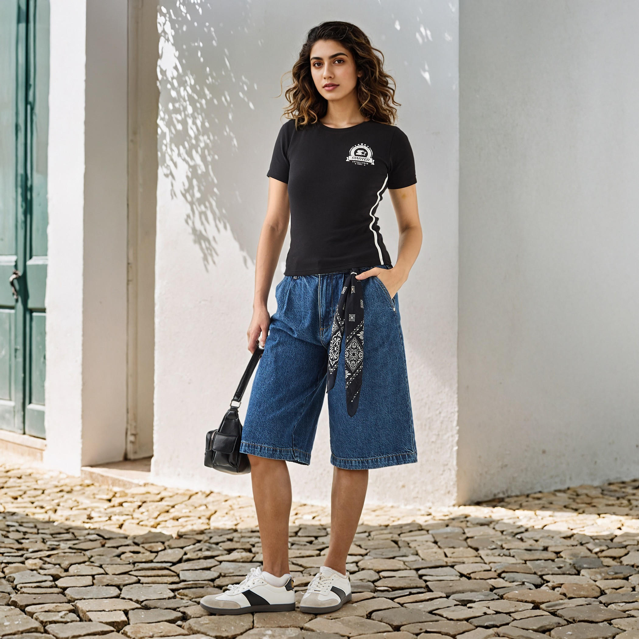 Starter Print T-shirt with Crew Neck and Short Sleeves-women-clothing-tshirts-image-2