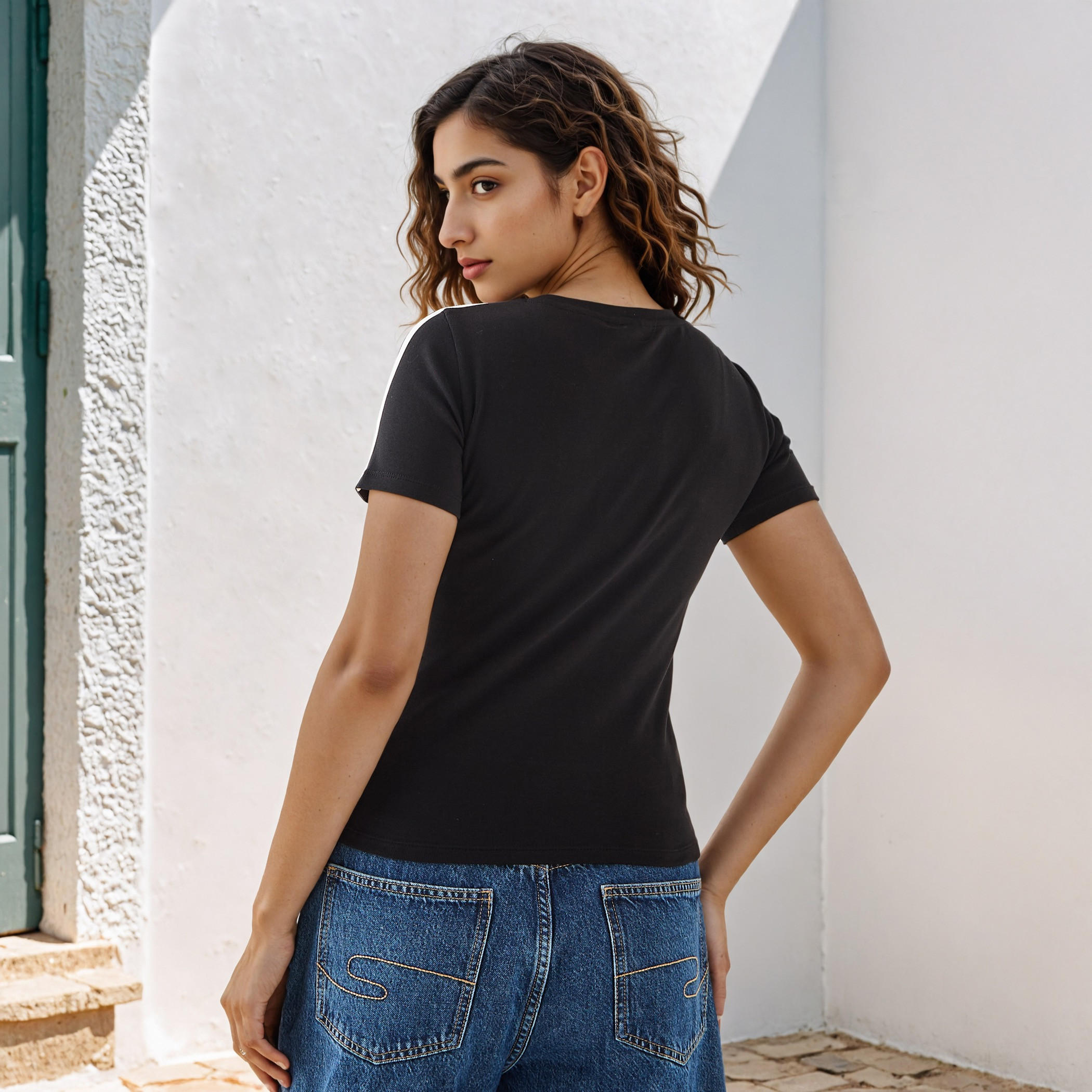 Starter Print T-shirt with Crew Neck and Short Sleeves-women-clothing-tshirts-image-3