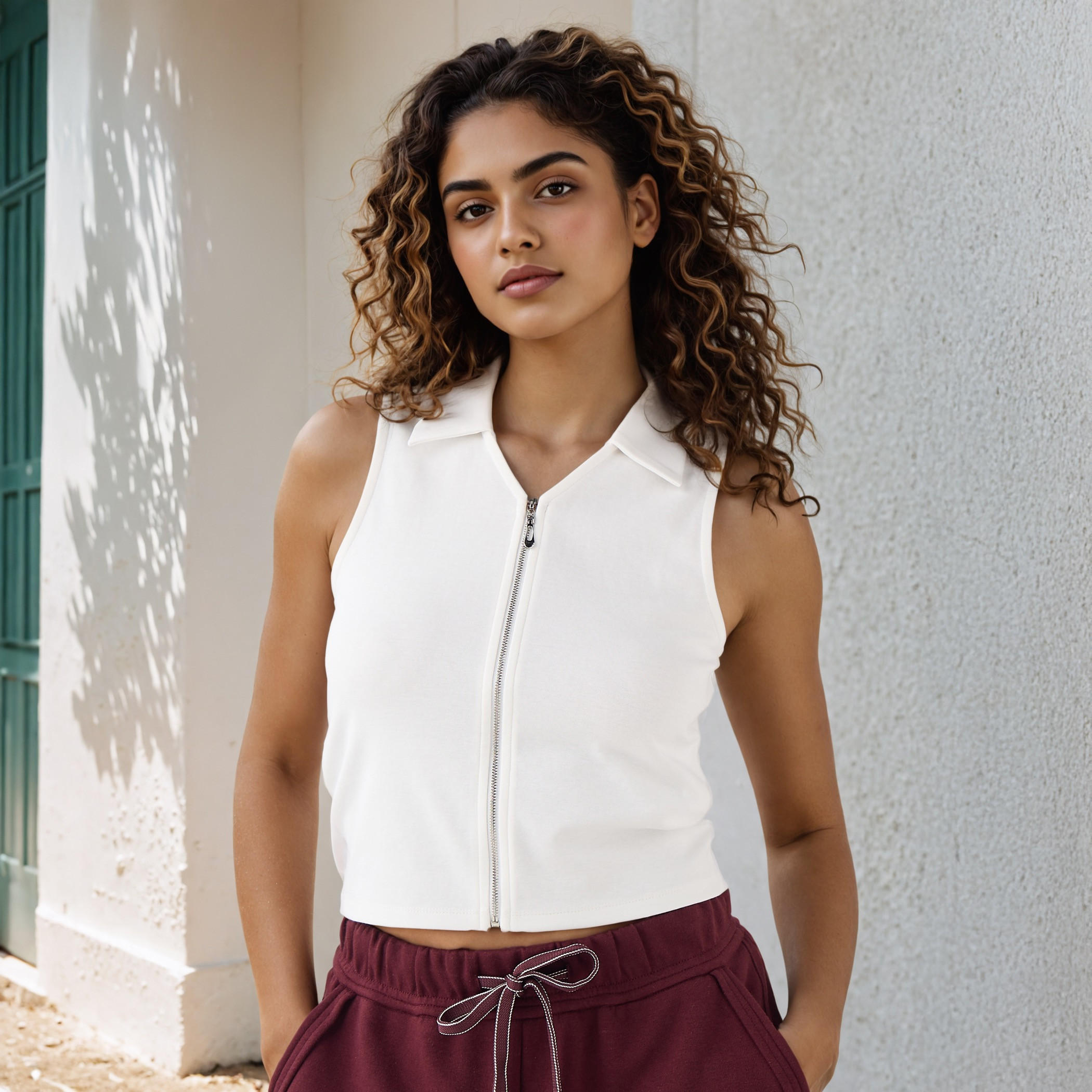 بلوزة تانك بولو بسحّاب إغلاق-women-clothing-tshirts-image-4