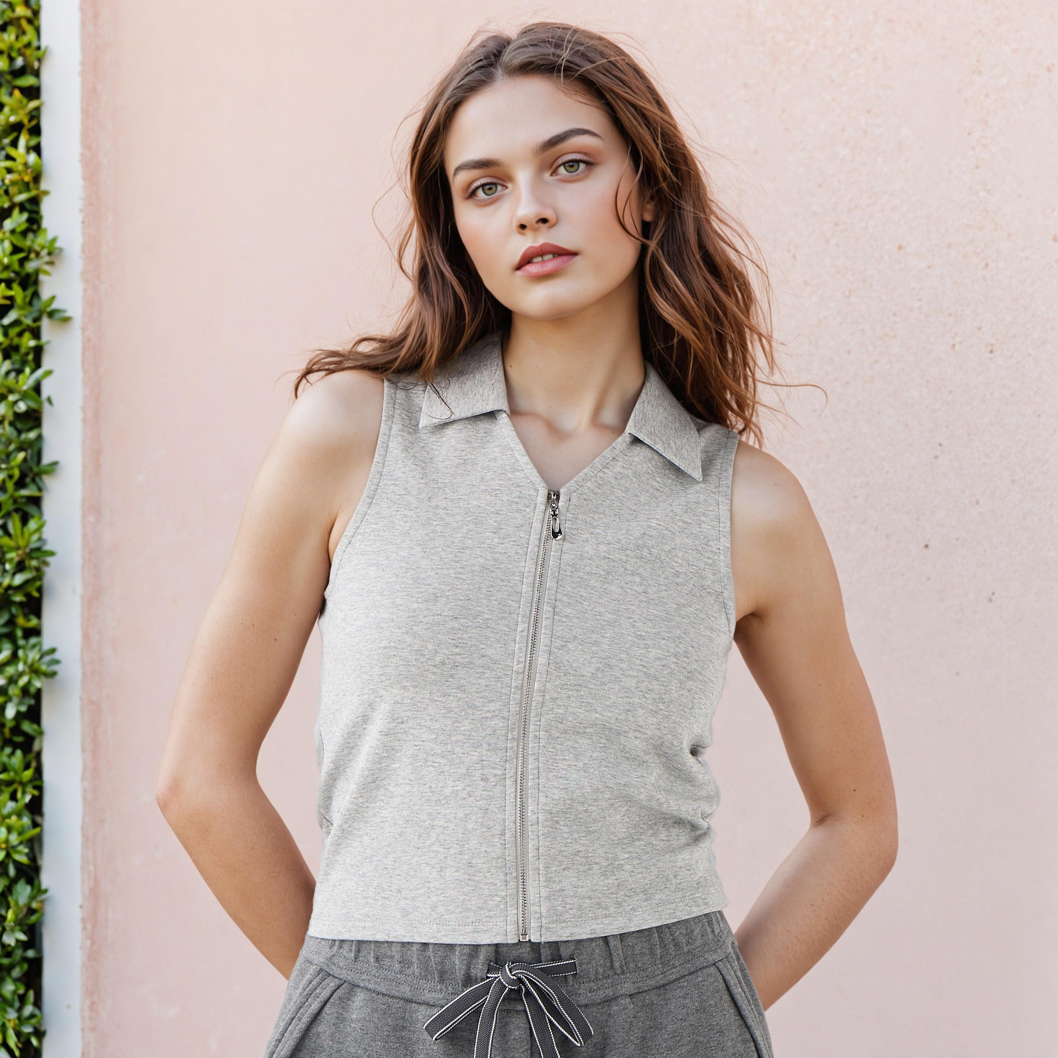 بلوزة تانك بولو بسحّاب إغلاق-women-clothing-tshirts-image-5