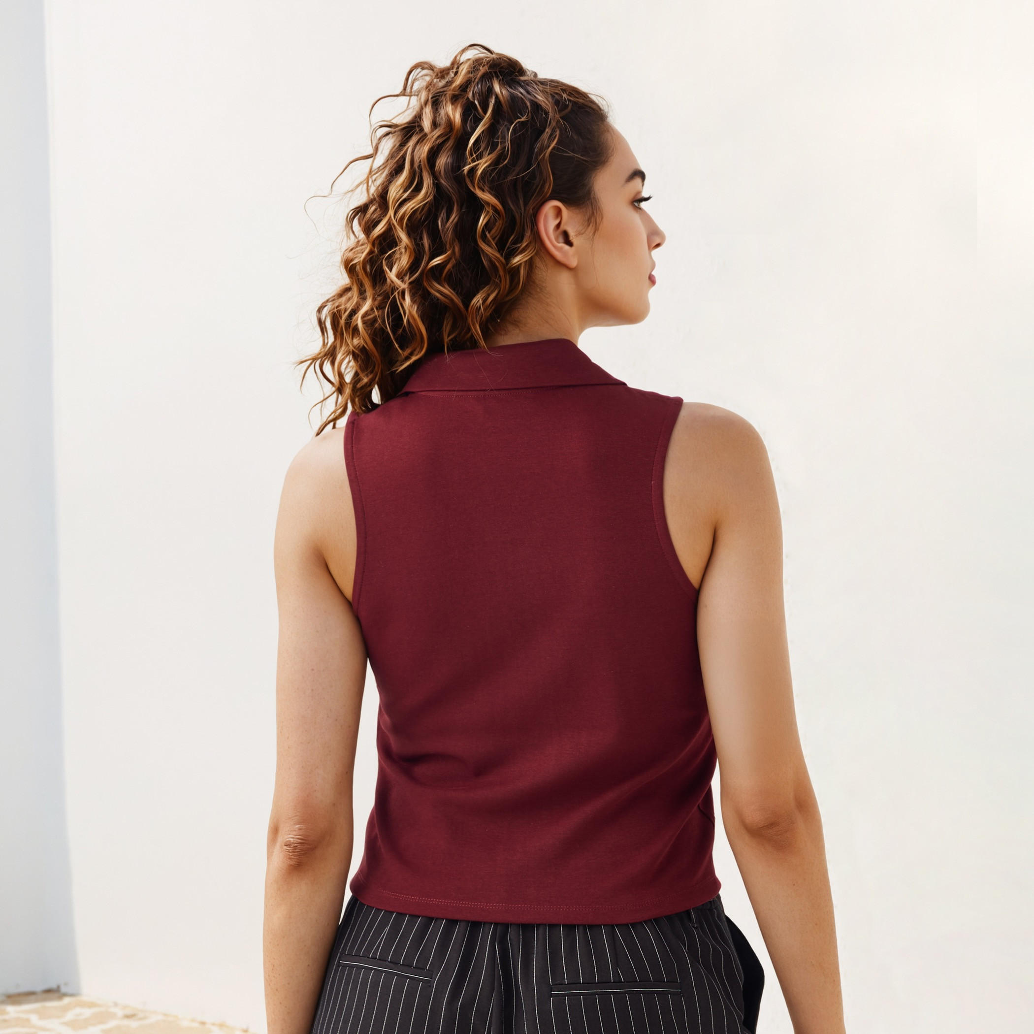 Polo Tank Top with Zip Closure-women-clothing-tshirts-image-3