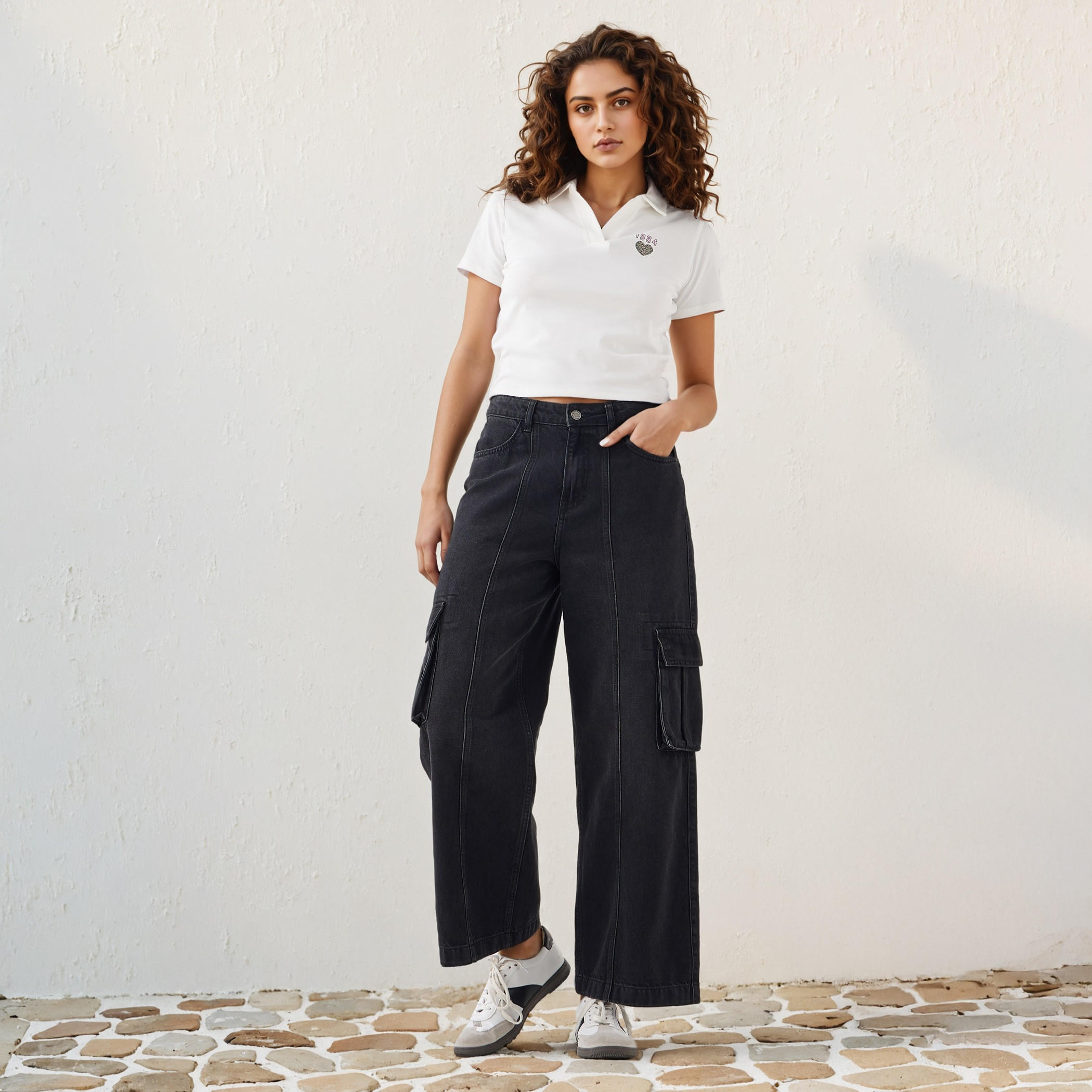 Printed Polo Crop Top-women-clothing-tshirts-image-2