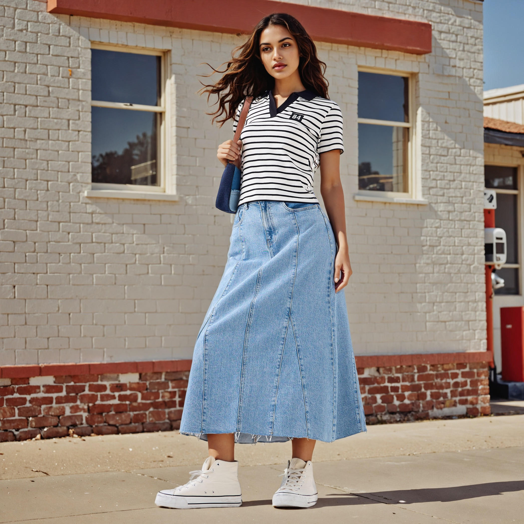 Striped Polo Crop Top-women-clothing-tshirts-image-2