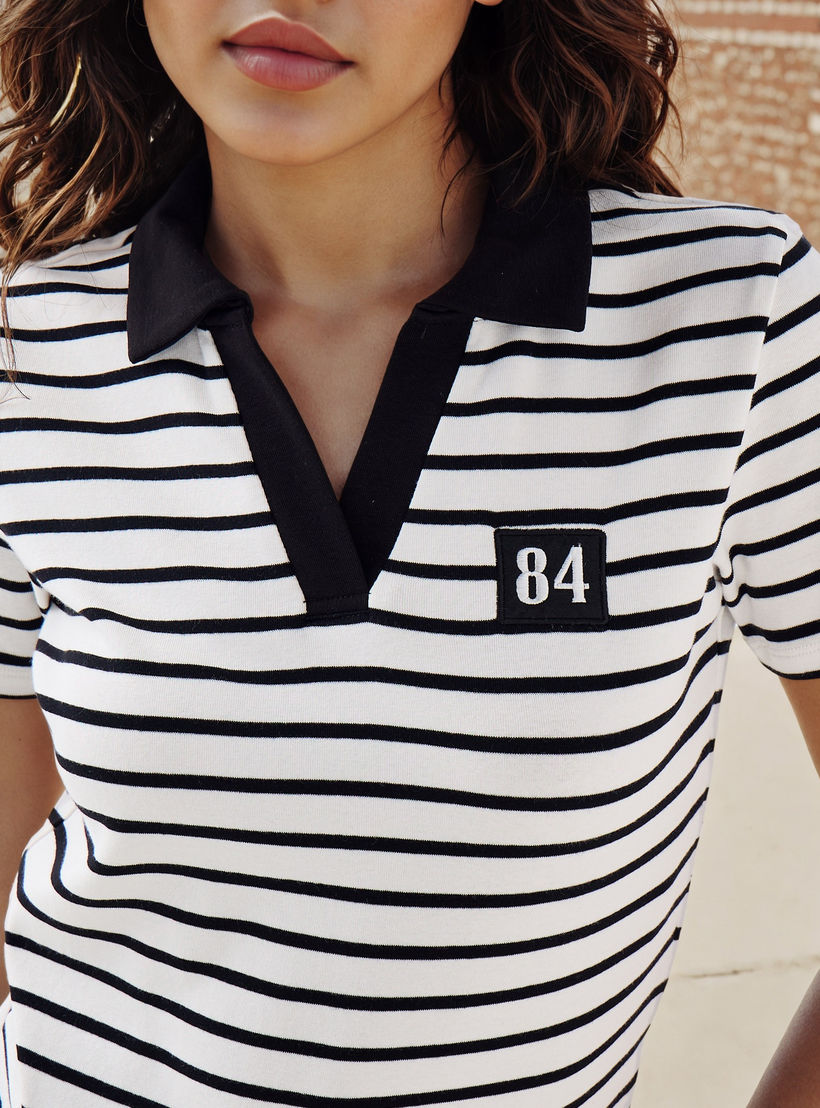 Striped Polo Crop Top-women-clothing-tshirts-image-4