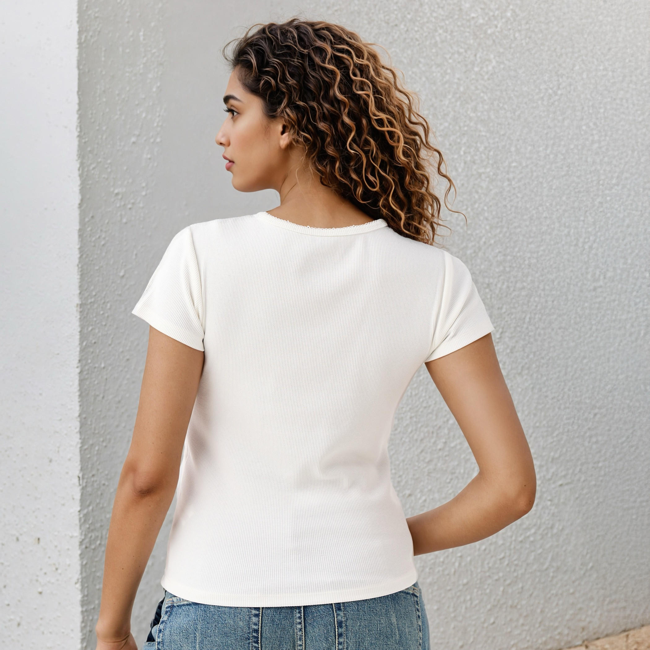 Ribbed Henley Neck T-shirt-women-clothing-tshirts-image-3