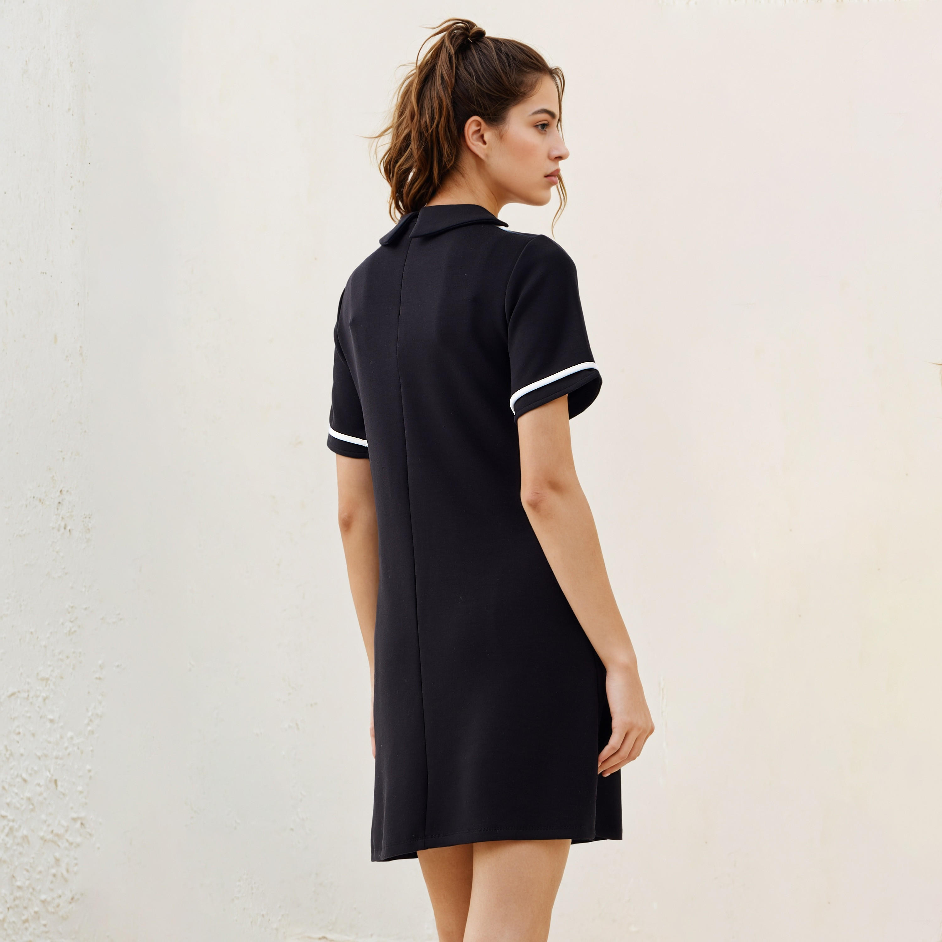 Starter Logo Print Collared T-shirt Dress-women-clothing-dresses-image-3
