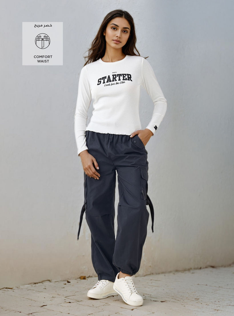 Utility Cargo Pants with Drawstring Closure-women-clothing-bottoms-joggers-image-2