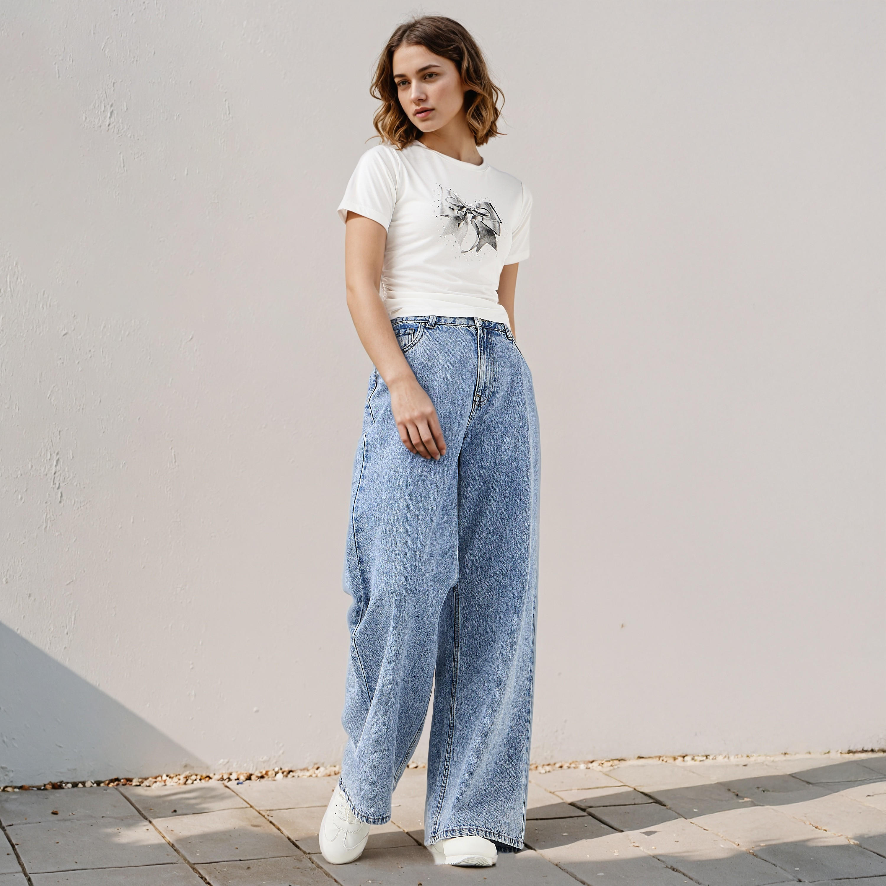 Embellished Ruched T-shirt-women-clothing-tshirts-image-2