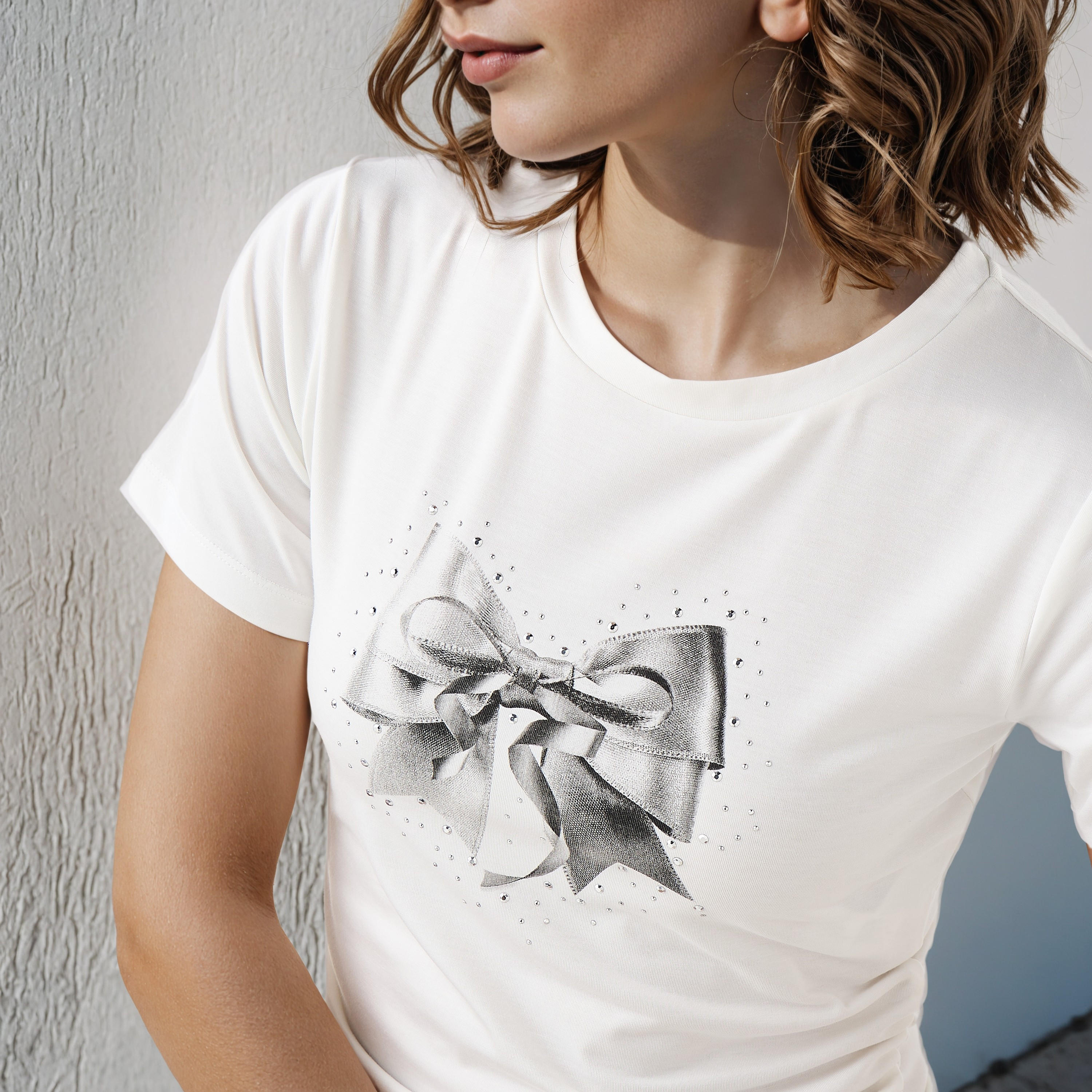 Embellished Ruched T-shirt-women-clothing-tshirts-image-4