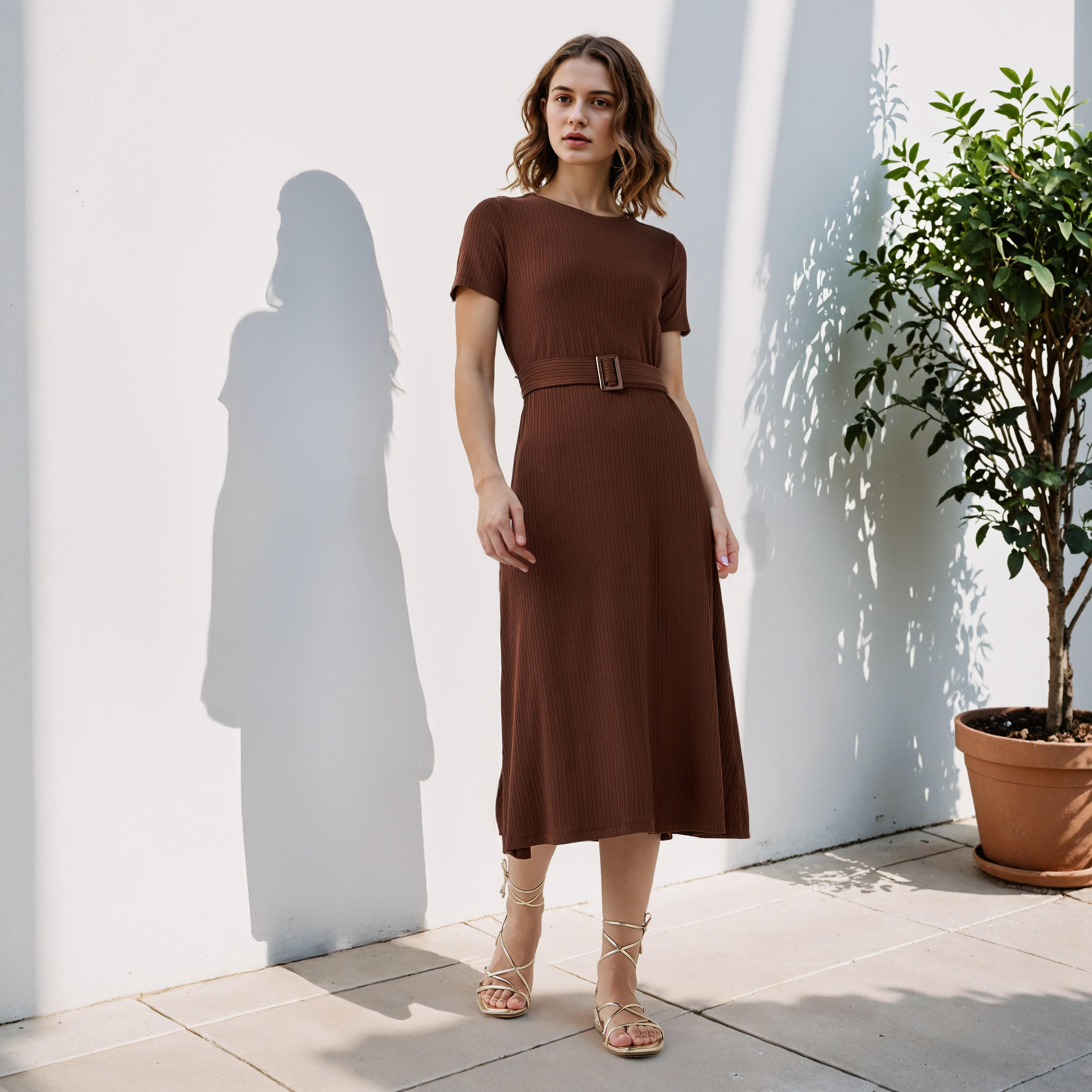 Ribbed Midi Dress with Detachable Belt-women-clothing-dresses-image-2