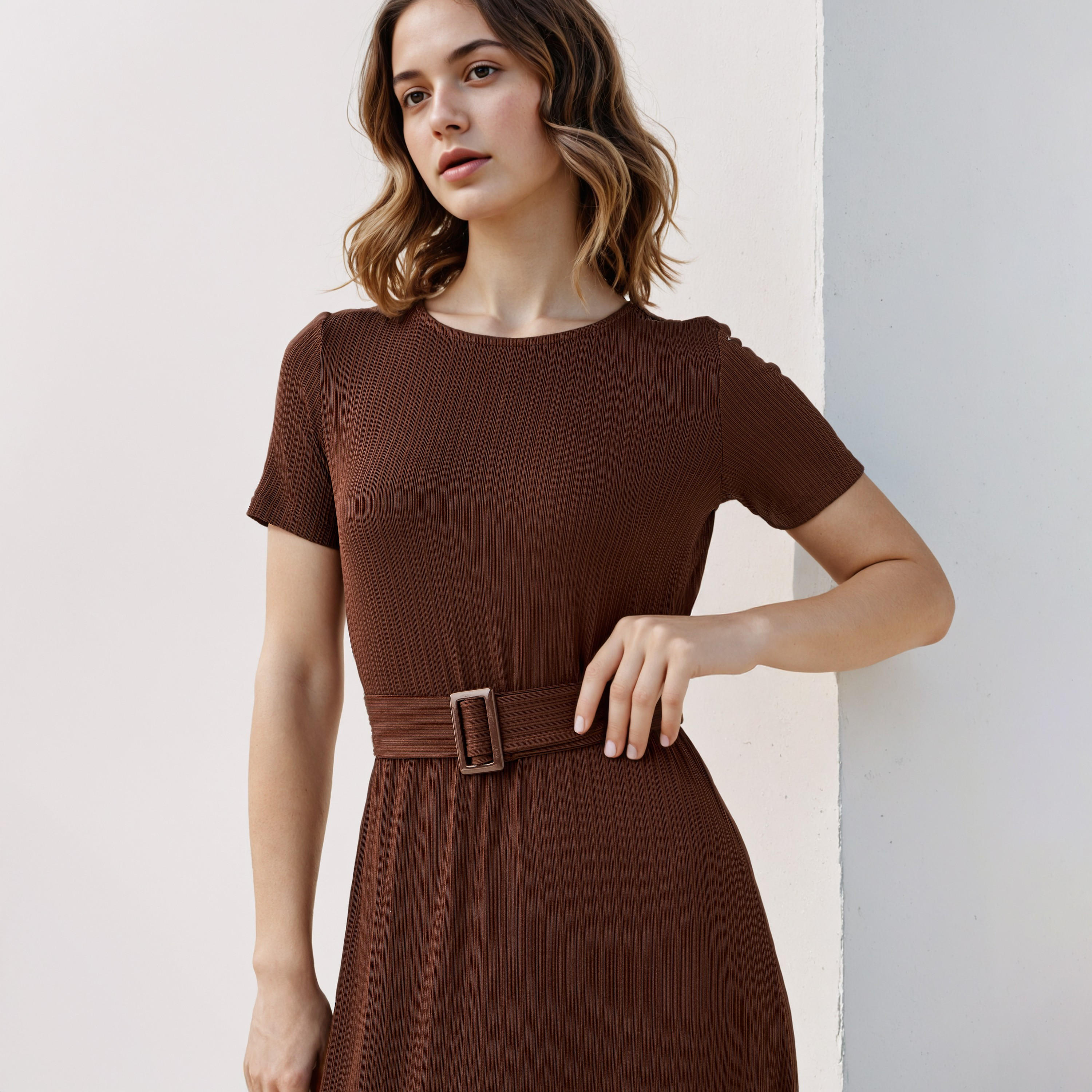 Ribbed Midi Dress with Detachable Belt-women-clothing-dresses-image-4