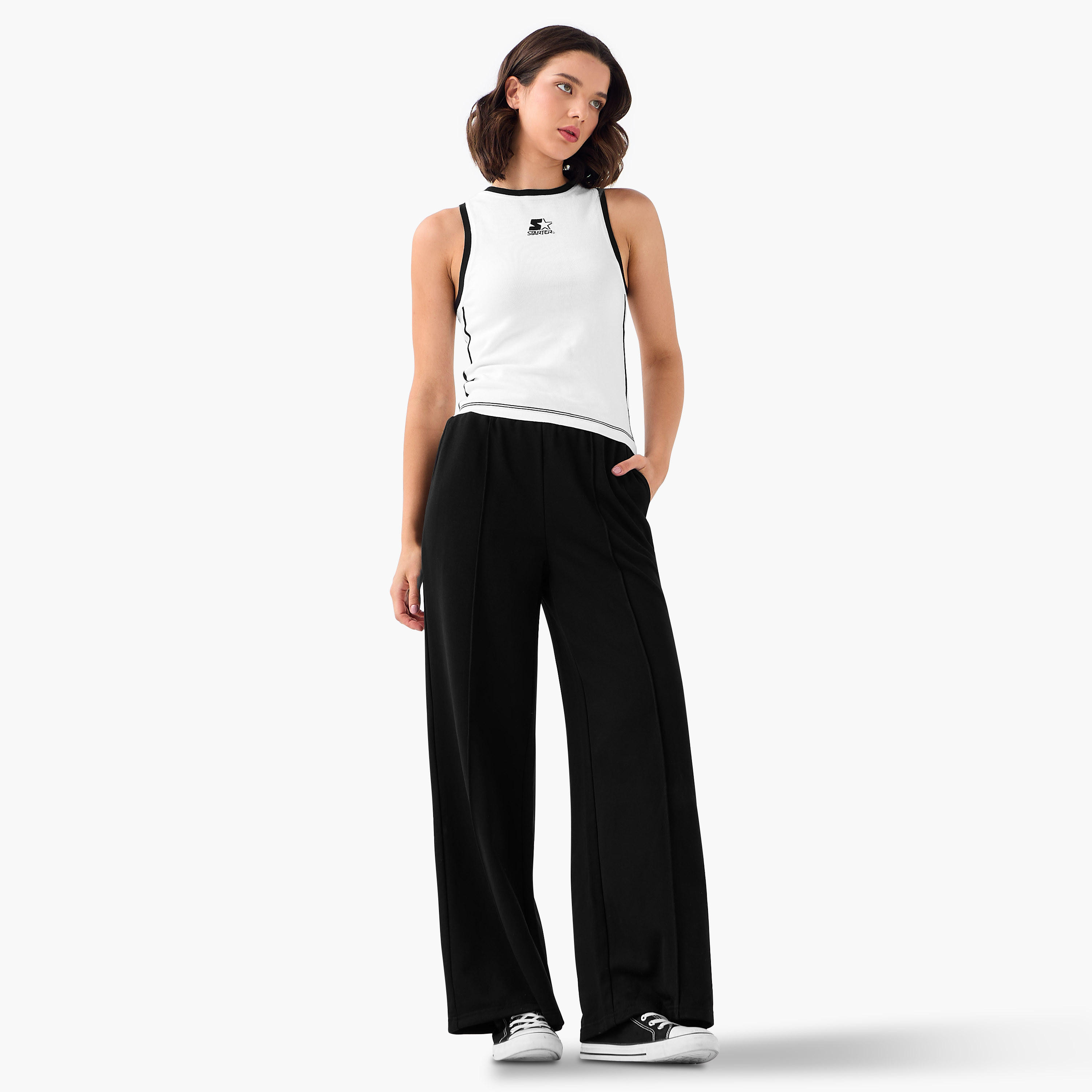 Wide Leg Flexi Waist Pants with Pockets-women-clothing-bottoms-joggers-image-2