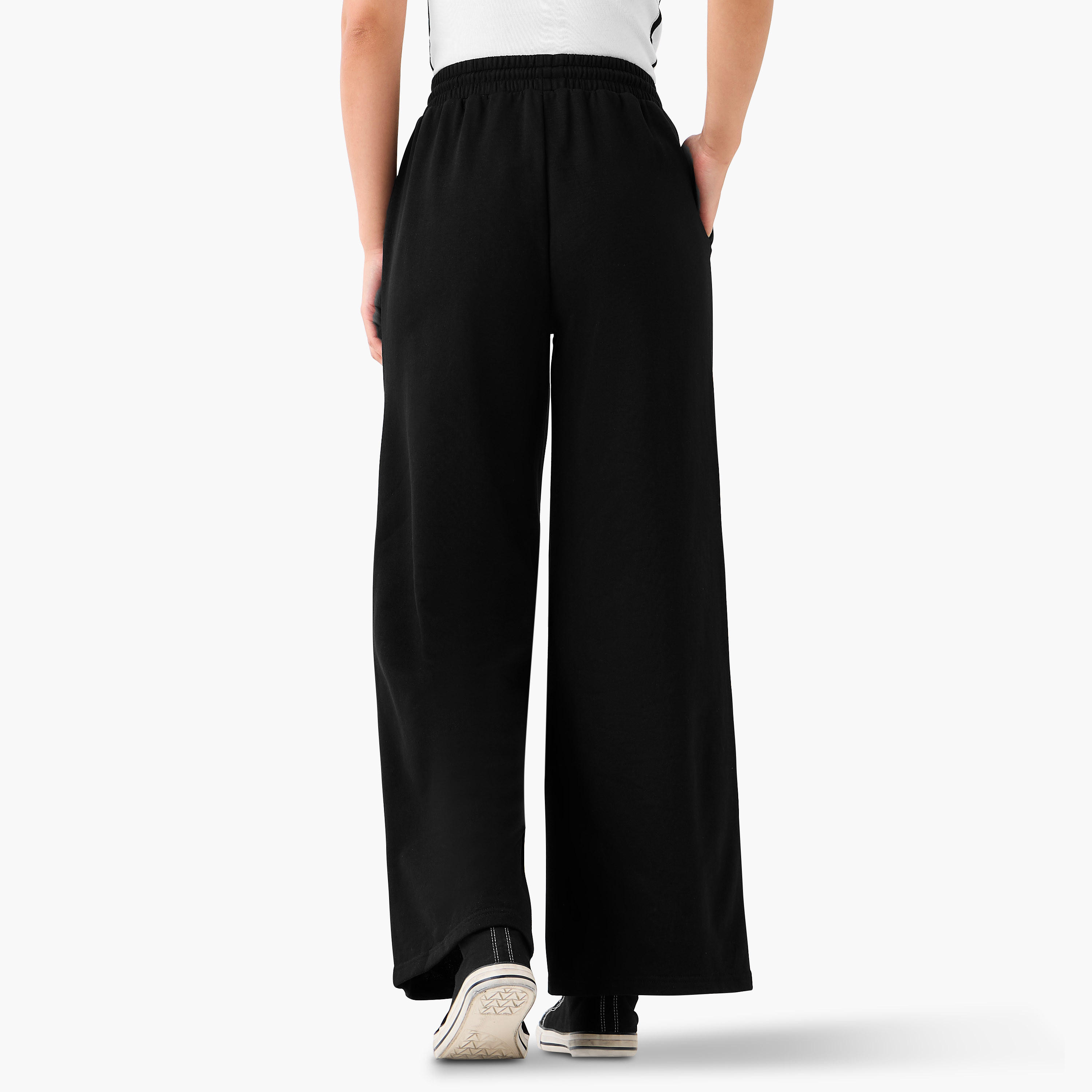 Wide Leg Flexi Waist Pants with Pockets-women-clothing-bottoms-joggers-image-3