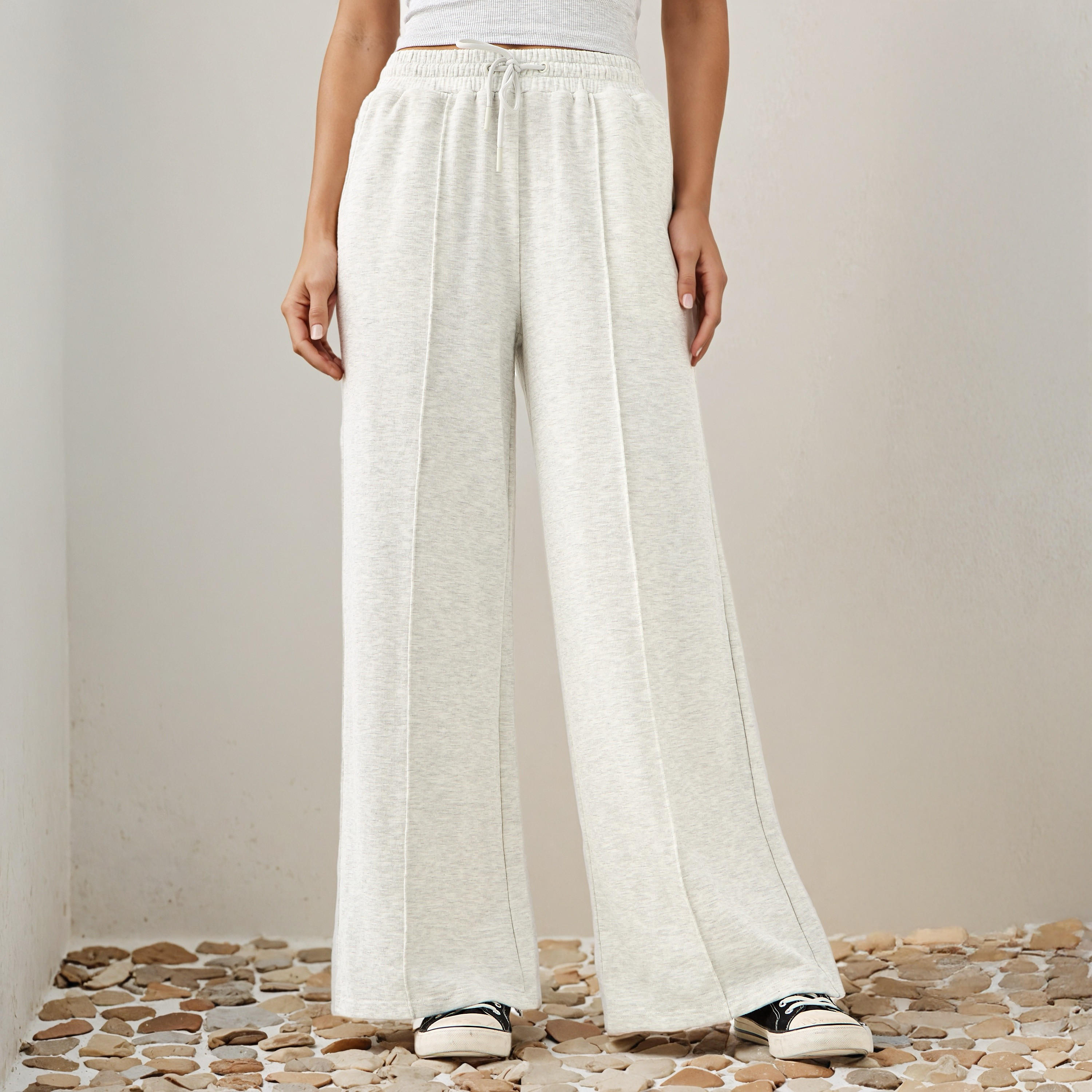 Wide Leg Flexi Waist Pants with Pockets-women-clothing-bottoms-joggers-image-1