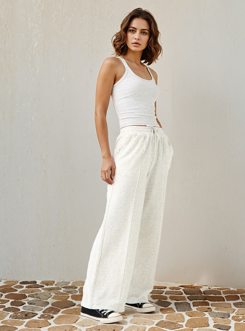 بنطلون بقصة عادية وخصر مرن وجيوب-women-clothing-bottoms-joggers-image-2