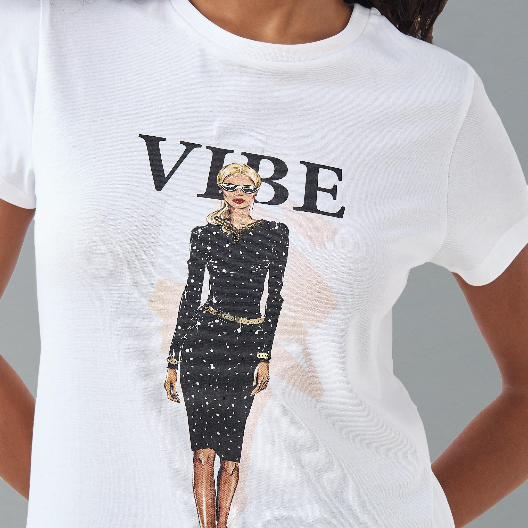 Printed Crew Neck T-shirt-women-clothing-tshirts-image-4