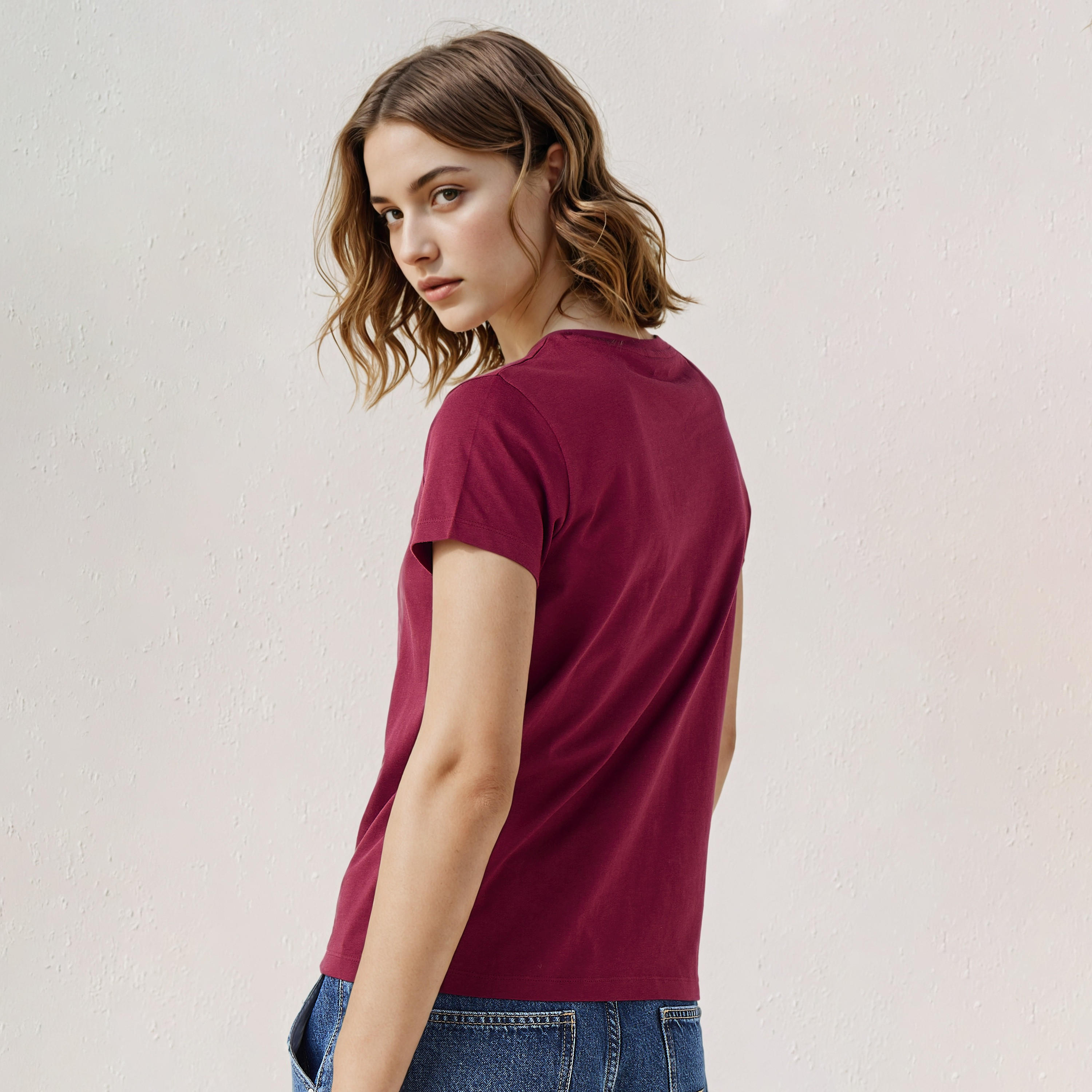 Embroidered Crew Neck T-shirt-women-clothing-tshirts-image-3