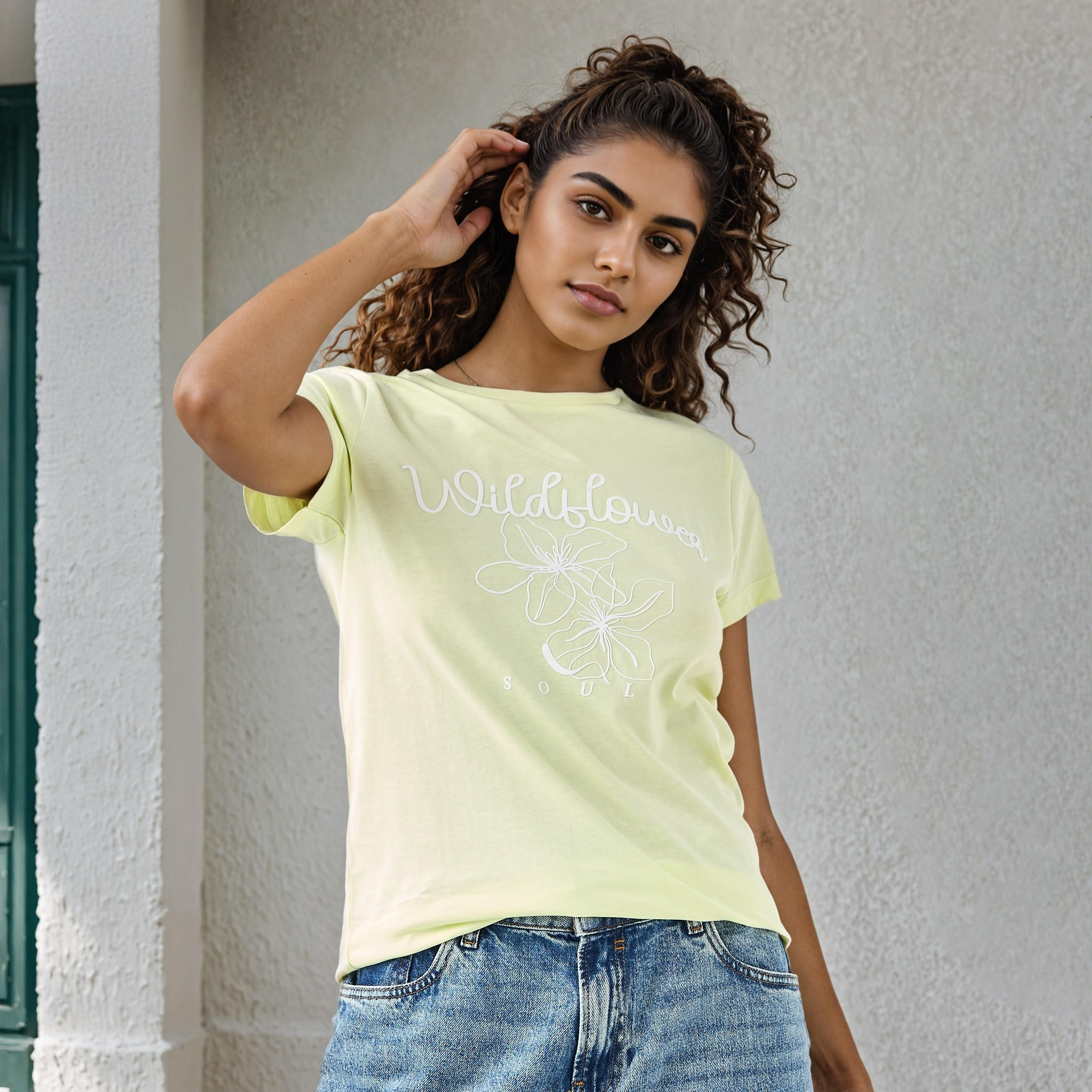 Floral Print Crew Neck T-shirt-women-clothing-tshirts-image-1