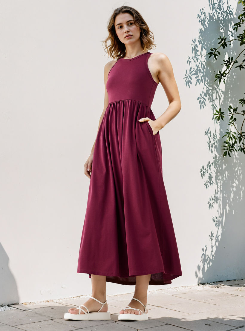 فستان إيه لاين دون أكمام-women-clothing-dresses-image-2