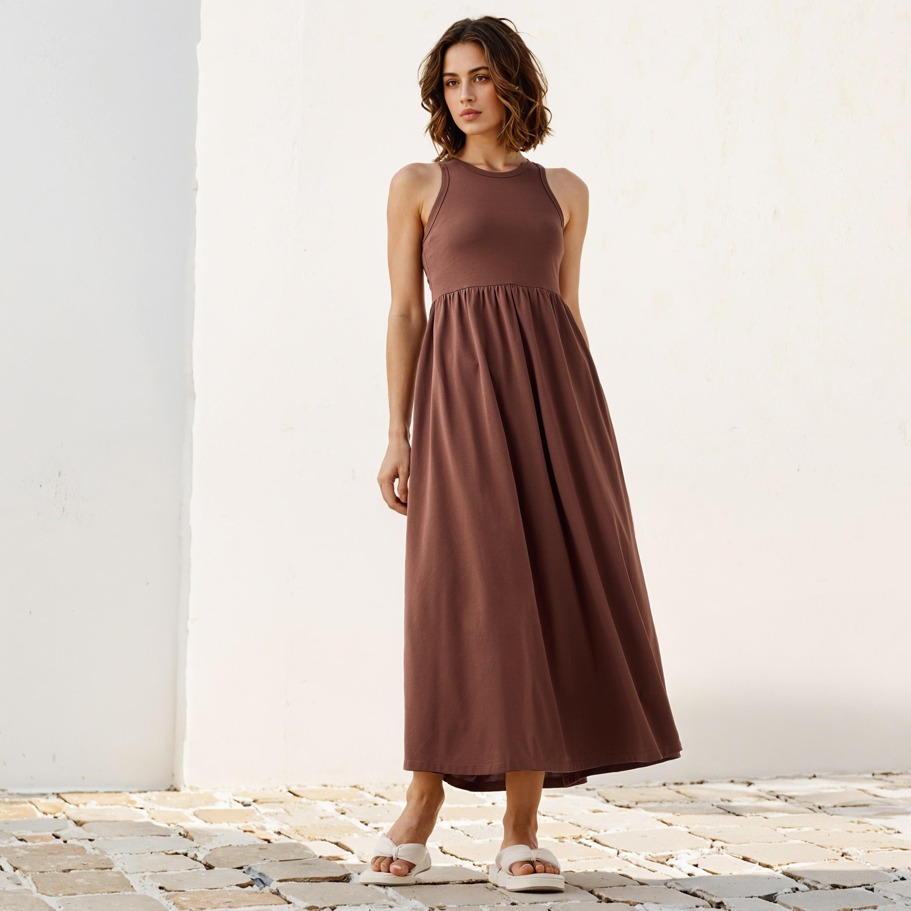 فستان إيه لاين دون أكمام-women-clothing-dresses-image-2