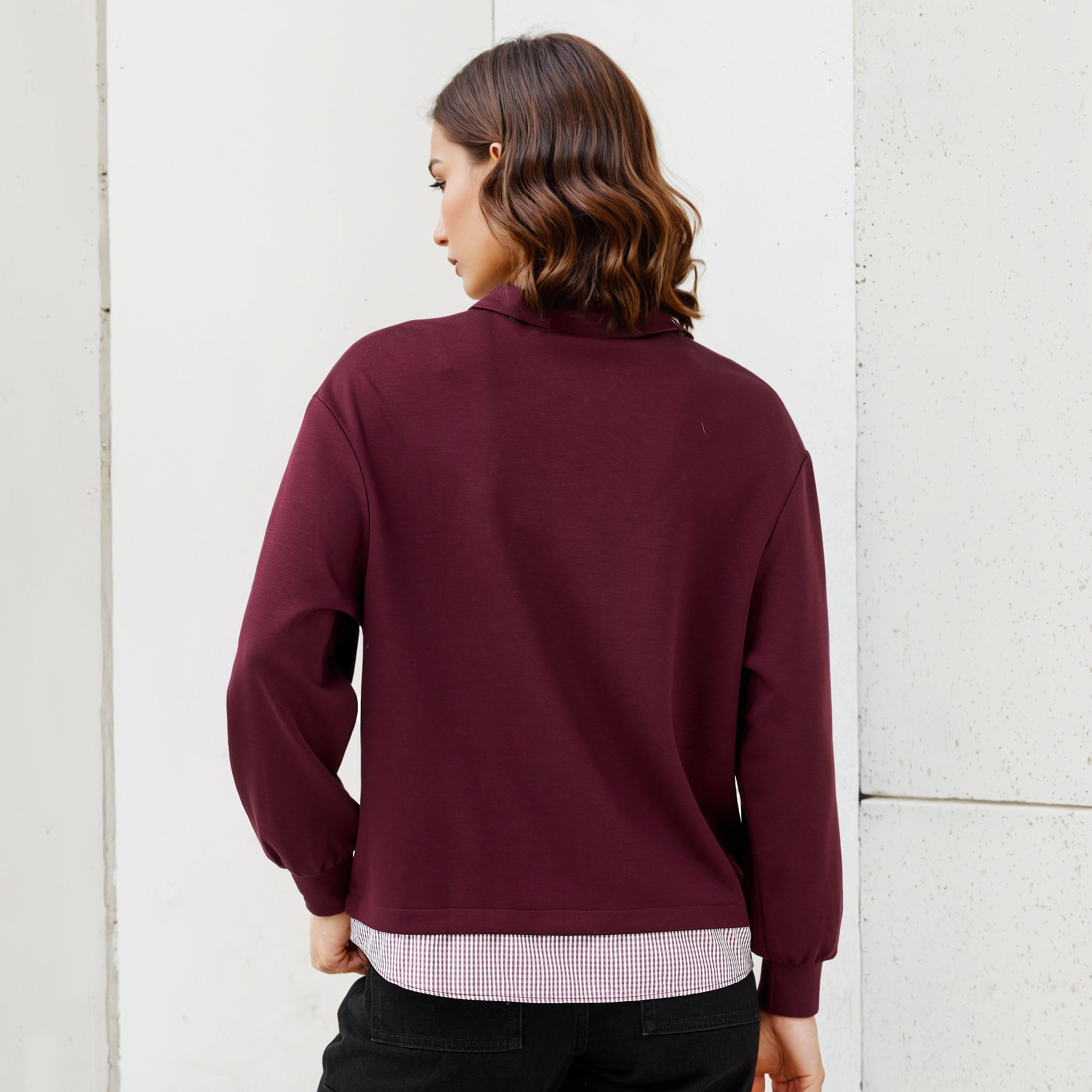 Collared Neoprene Sweatshirt-women-winterwear-hoodiesandsweatshirts-sweatshirts-image-3