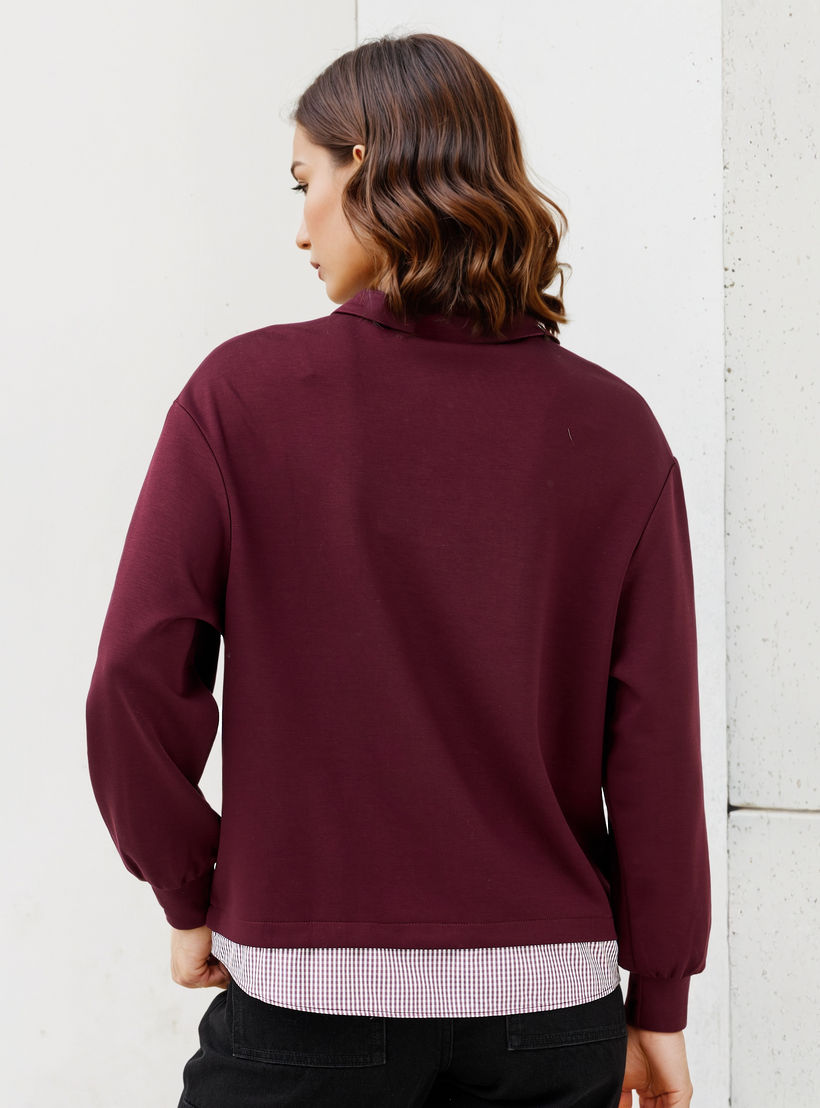 Collared Neoprene Sweatshirt-women-winterwear-hoodiesandsweatshirts-sweatshirts-image-3