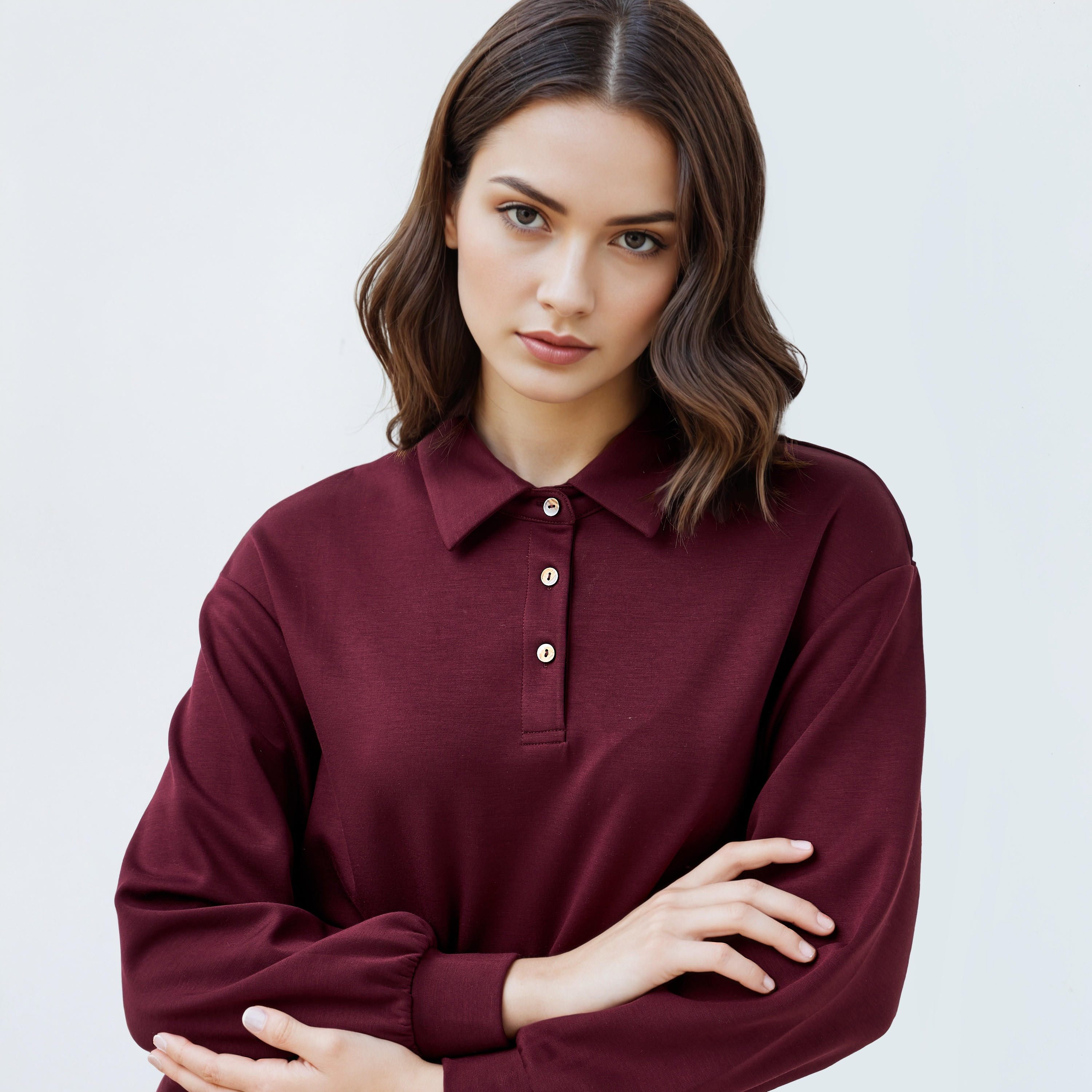 Collared Neoprene Sweatshirt-women-winterwear-hoodiesandsweatshirts-sweatshirts-image-4